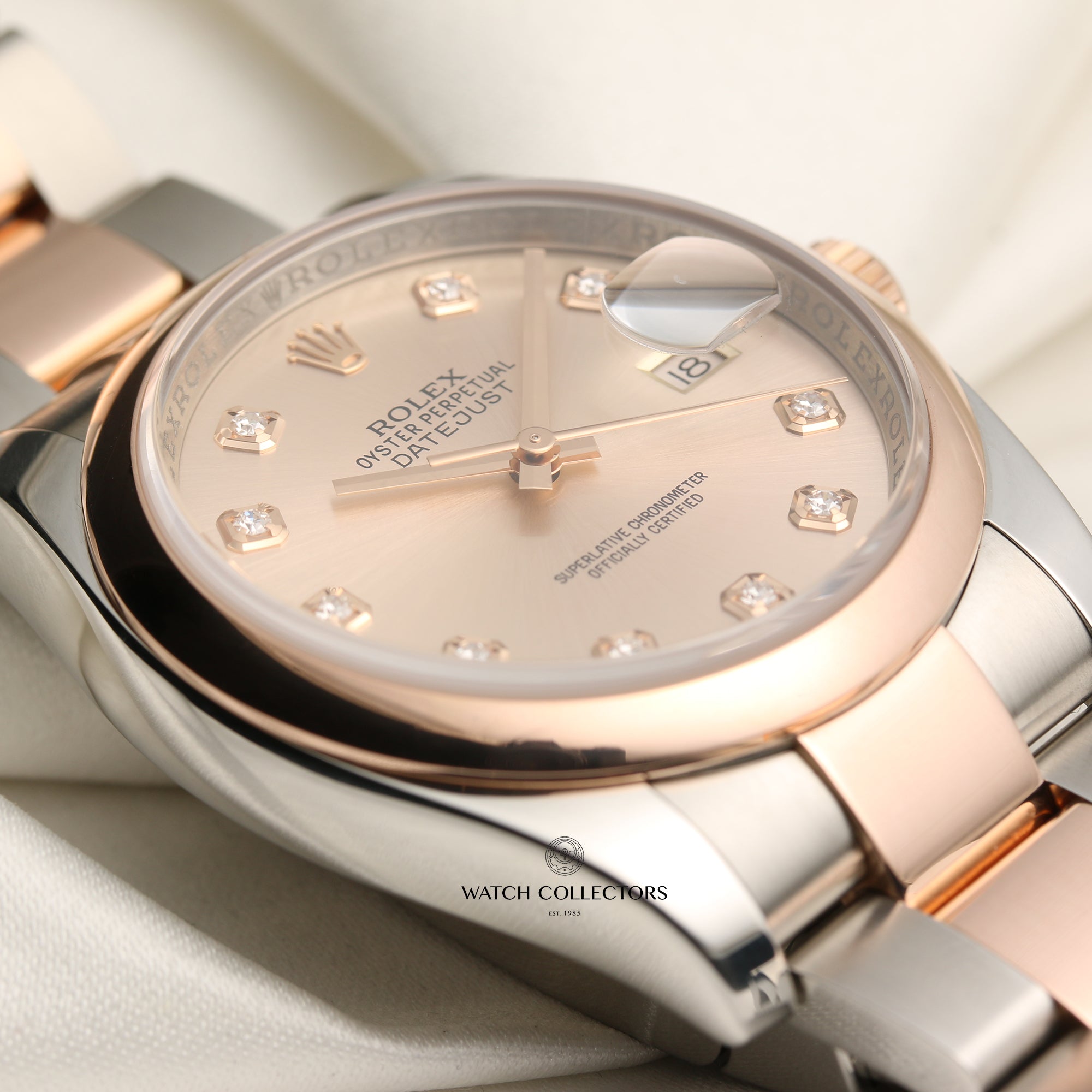 Rolex DateJust 116201 Steel & Rose Gold Diamond Dial Second Hand Watch Collectors 5