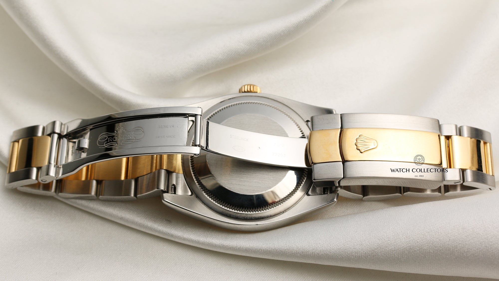 Rolex DateJust 116203 Steel & Gold Champagne Jubilee Diamond Dial Second Hand Watch Collectors 7