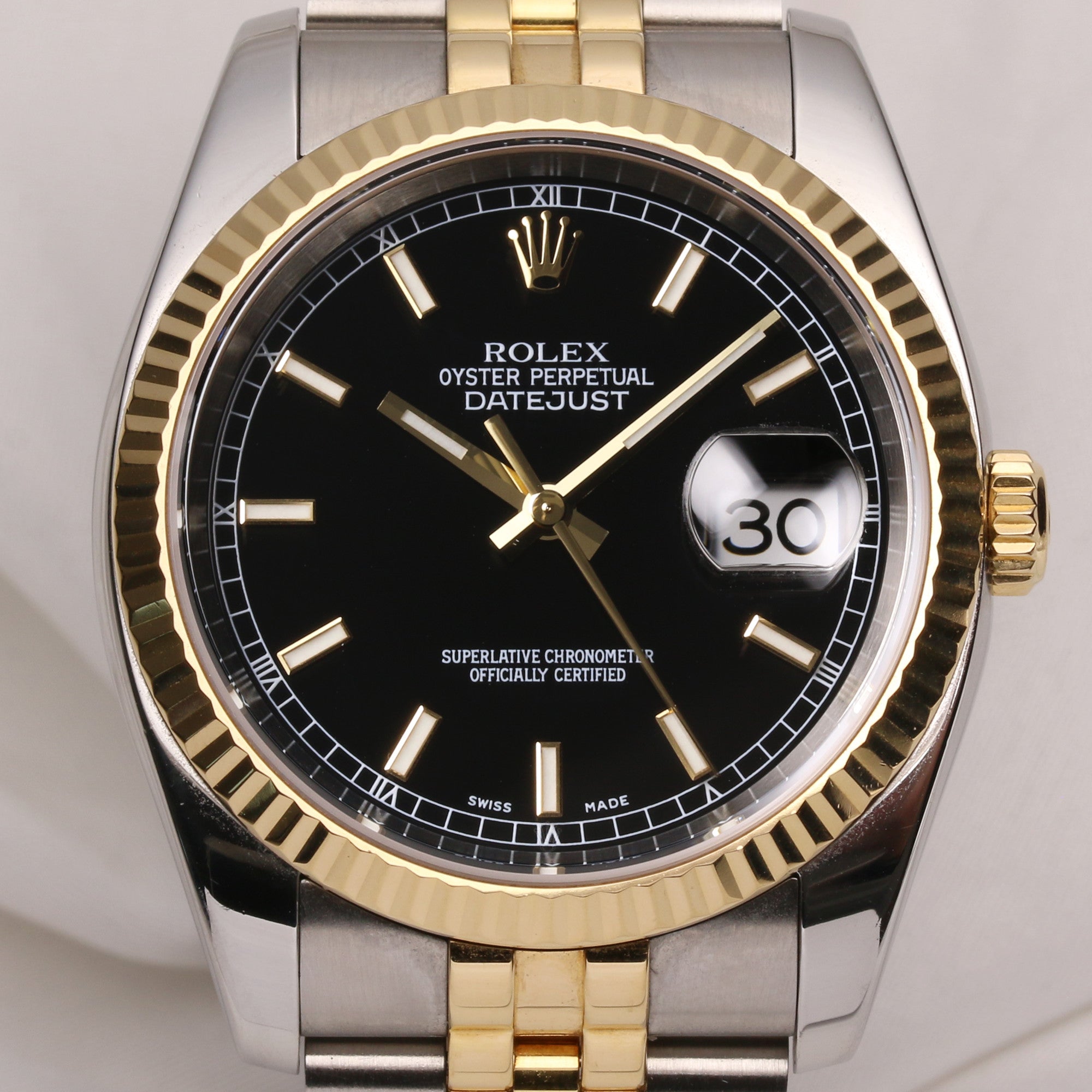 Rolex DateJust 116233 Black Dial Steel & Gold Second Hand Watch Collectors 2