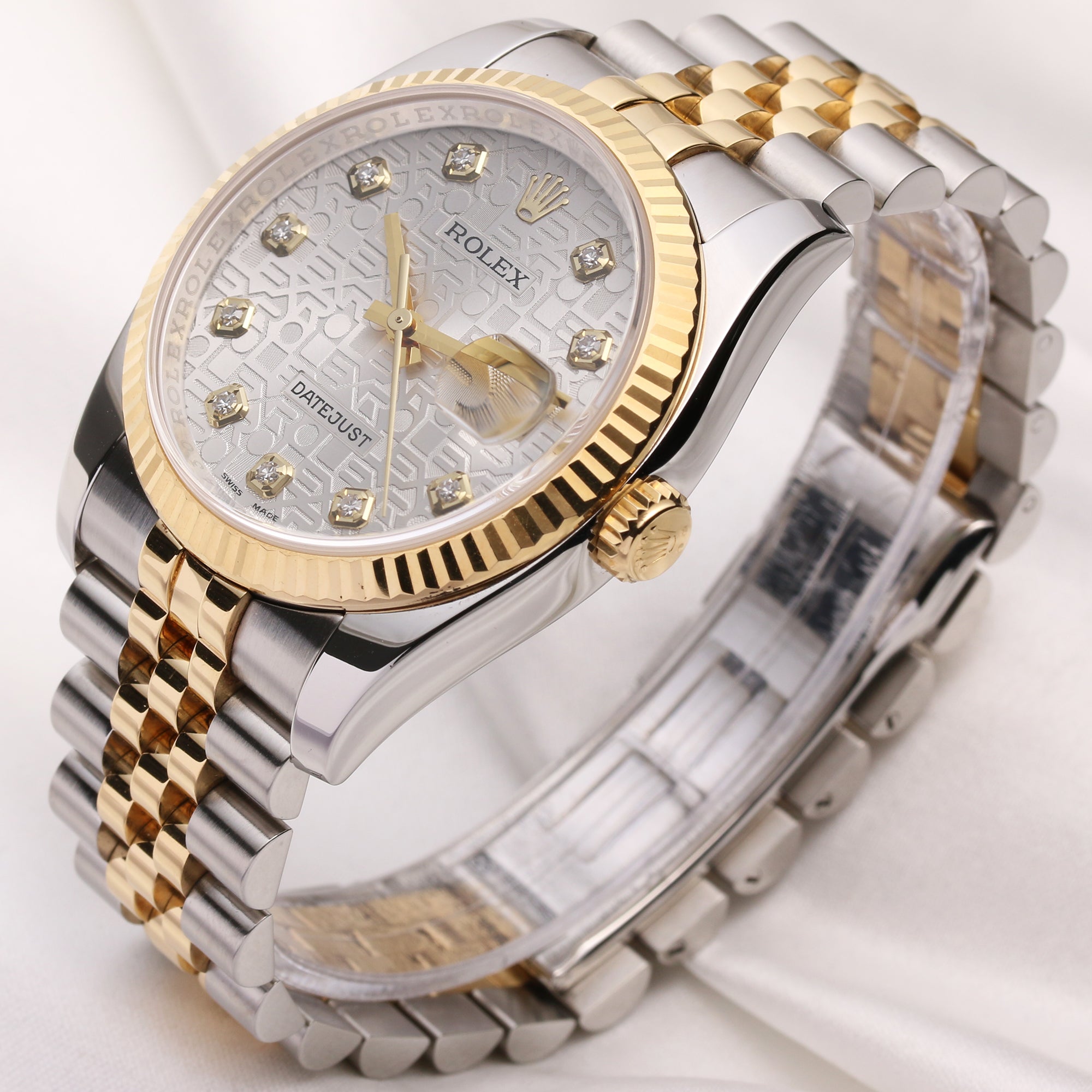 Rolex DateJust 116233 Steel & Gold Jubilee Diamond Second Hand Watch Collectors 3