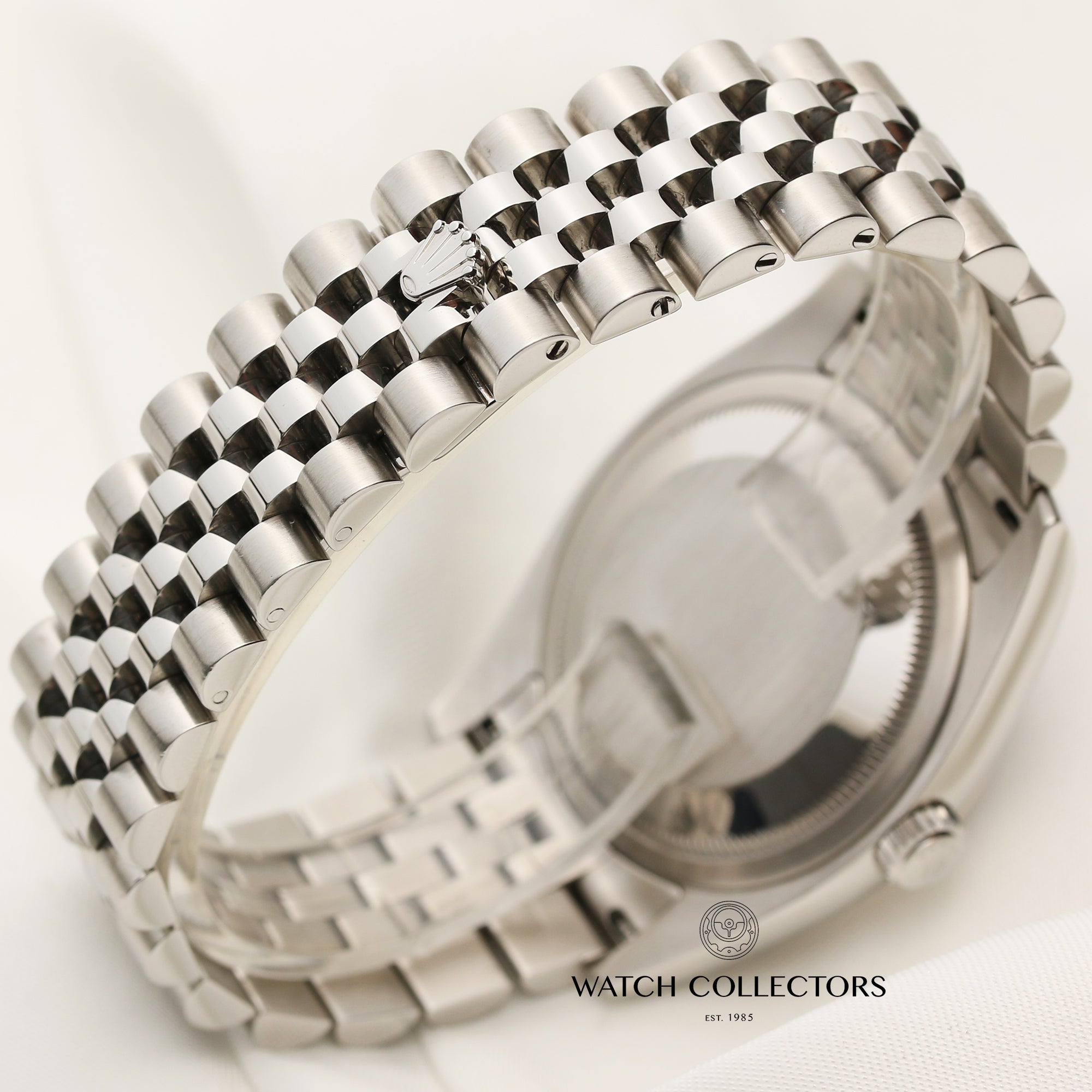 Rolex DateJust 116234 Stainless Steel 18K White Gold Bezel Black Diamond Dial Second Hand Watch Collectors 7