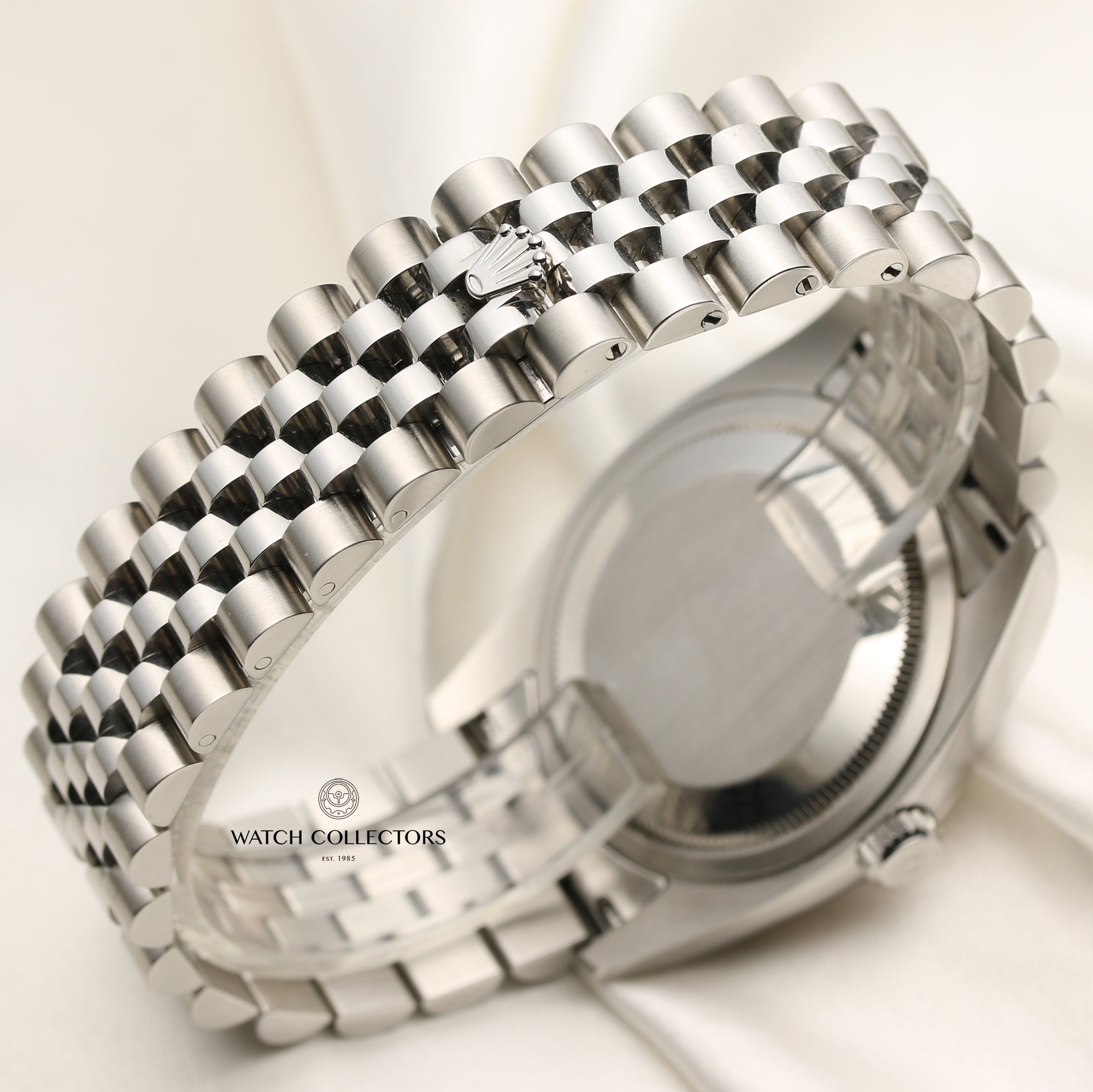 Rolex DateJust 116234 Stainless Steel 18K White Gold Bezel Silver Diamond Dial Second Hand Watch Collectors 7