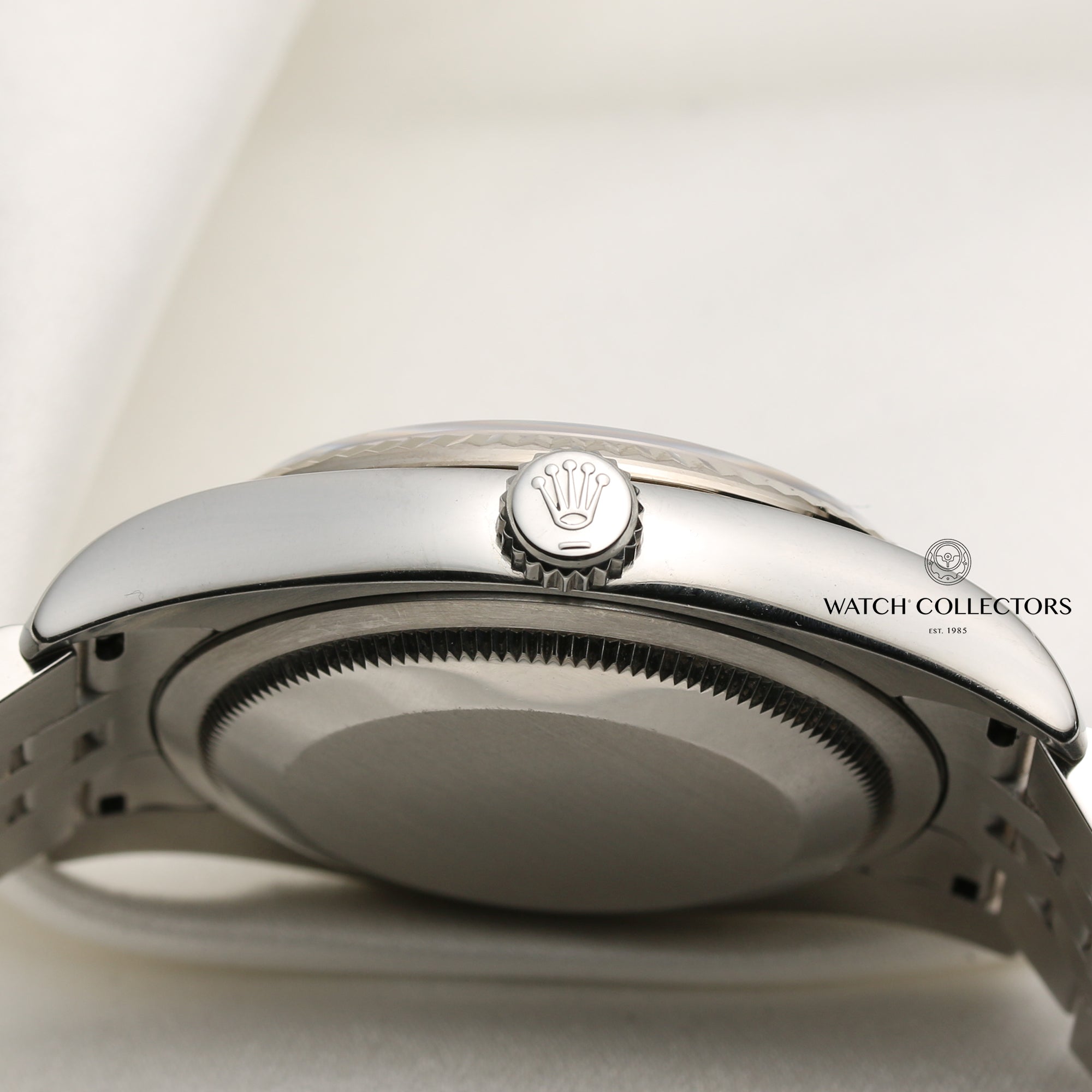 Rolex DateJust 116234 Stainless Steel & 18K White Gold Black Jubilee Diamond Dial Second Hand Watch Collectors 6