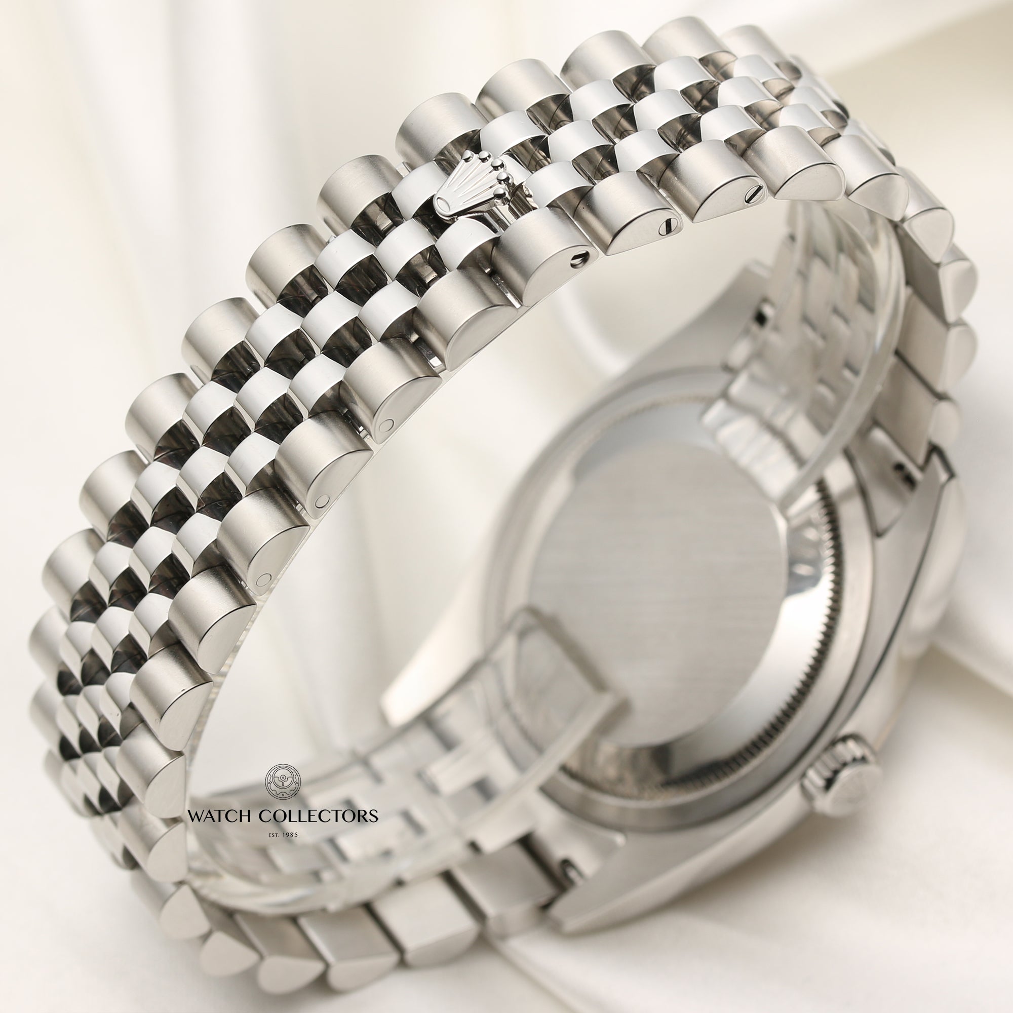 Rolex DateJust 116234 Stainless Steel & 18K White Gold Black Jubilee Diamond Dial Second Hand Watch Collectors 7