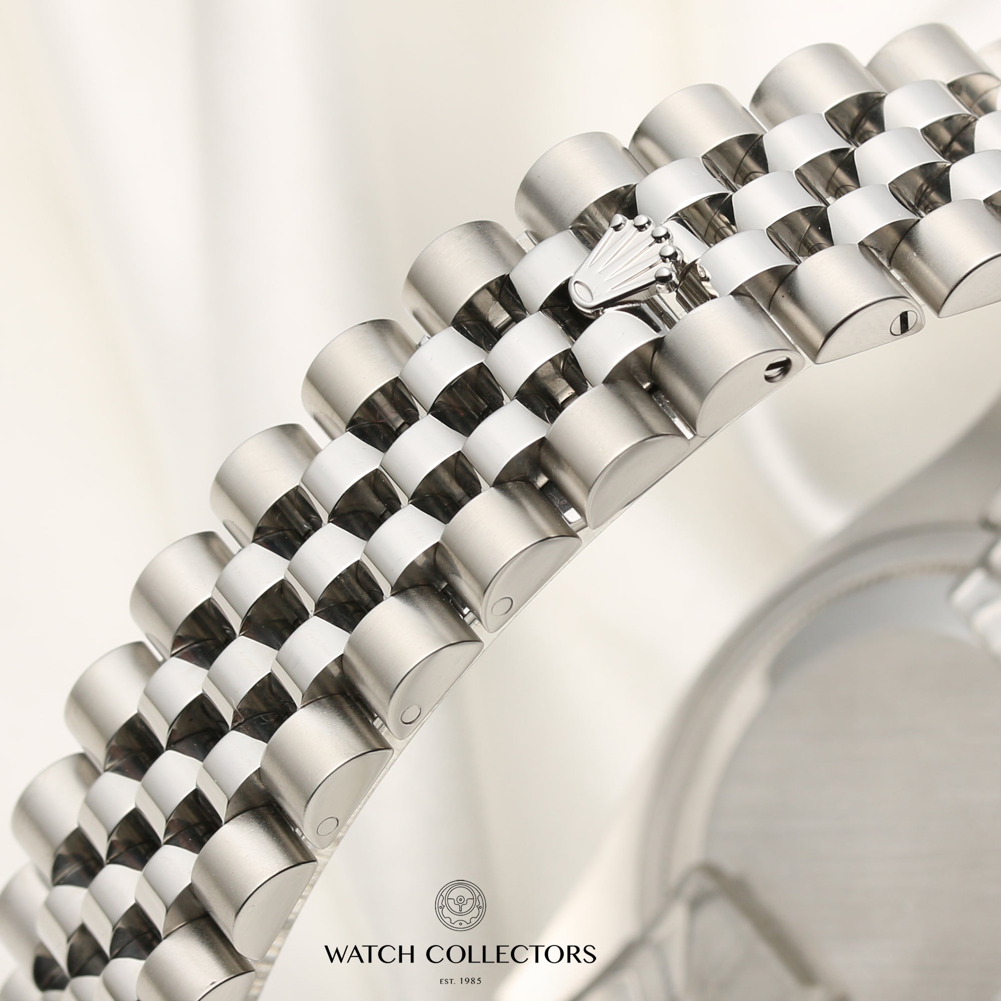 Rolex DateJust 116234 Stainless Steel & 18K White Gold Black Jubilee Diamond Dial Second Hand Watch Collectors 9