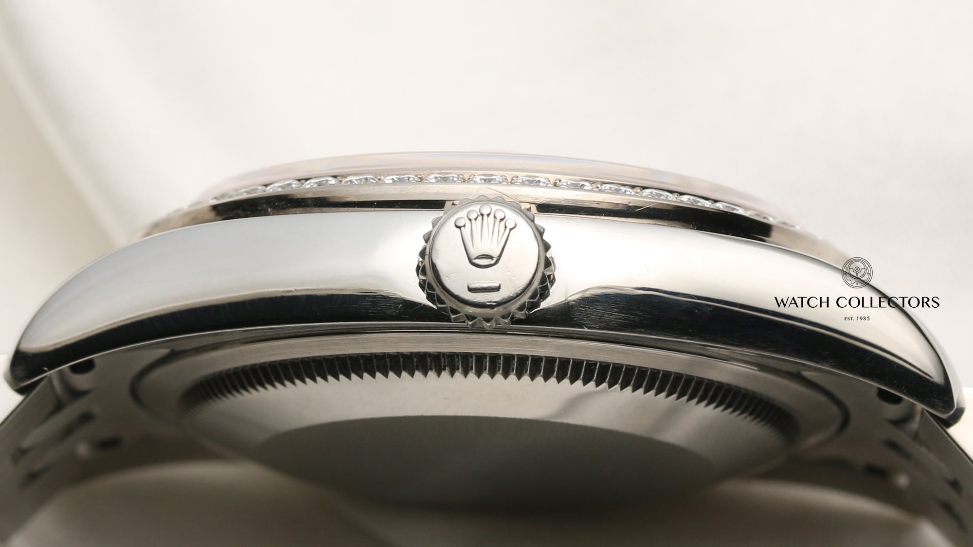 Rolex DateJust 116244 Stainless Steel & 18K White gold bezel Diamond Second Hand Watch Collectors 5