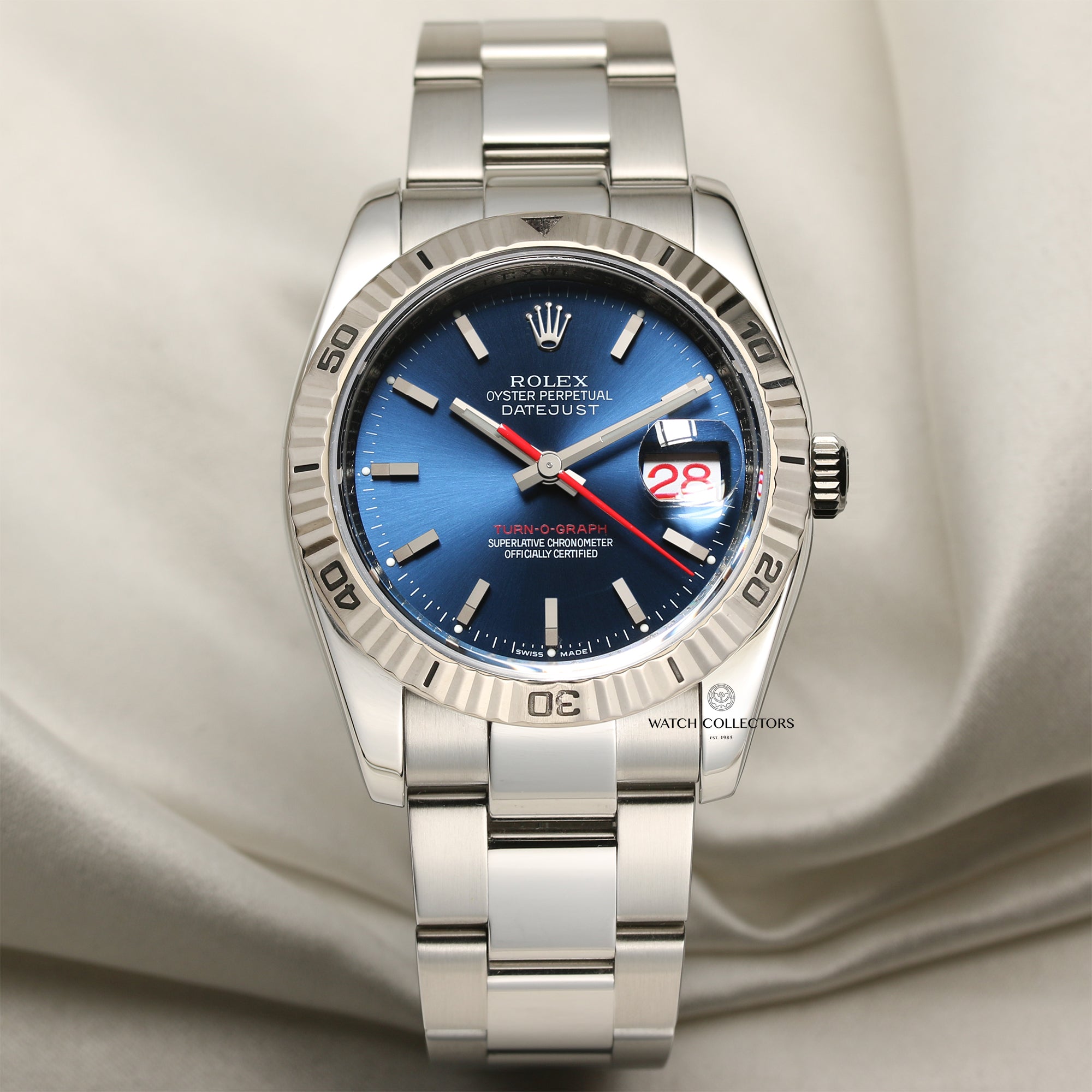 Rolex DateJust 116264 Turnograph Stainless Steel Second Hand Watch Collectors 1