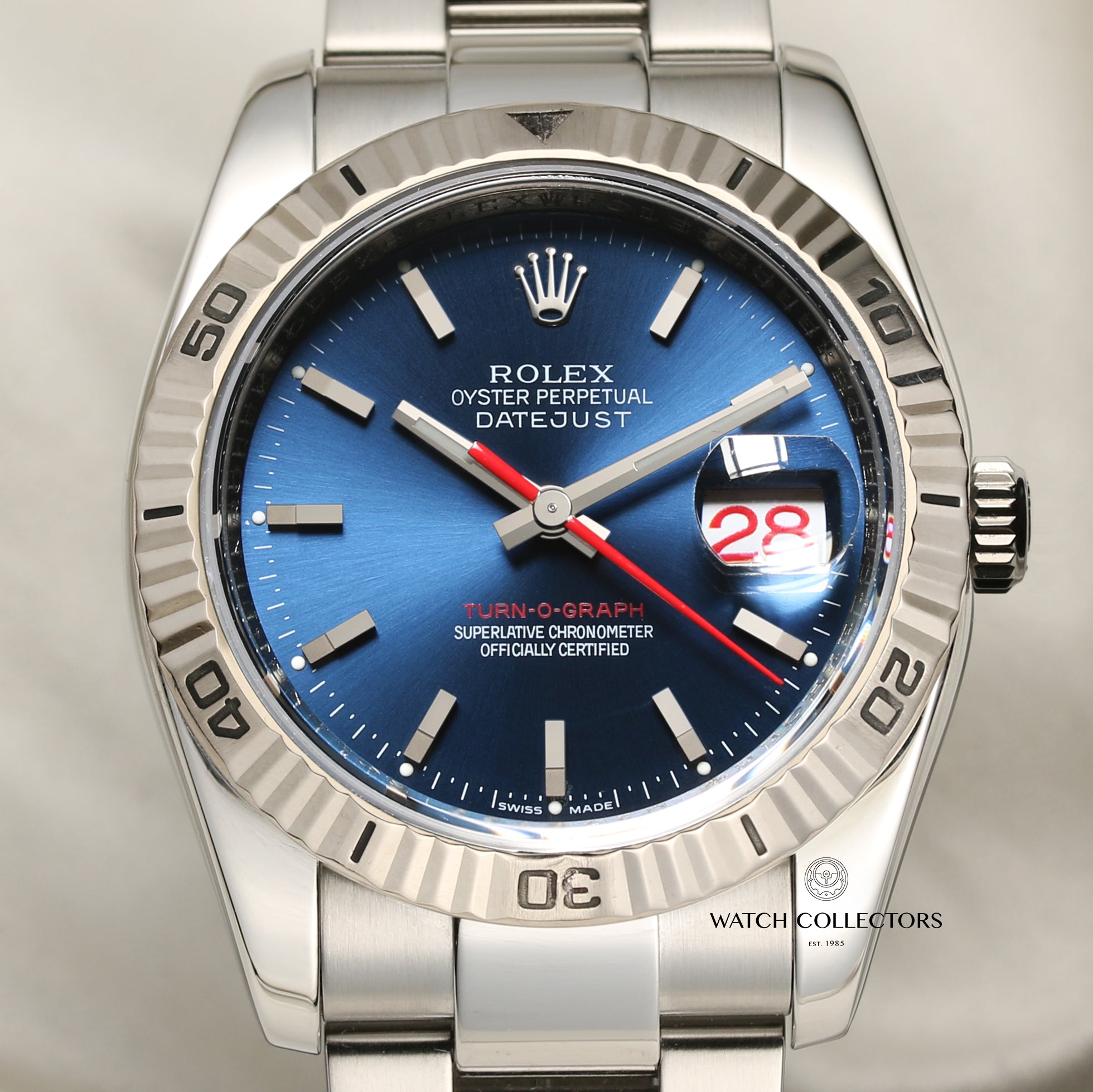 Rolex DateJust 116264 Turnograph Stainless Steel Second Hand Watch Collectors 2