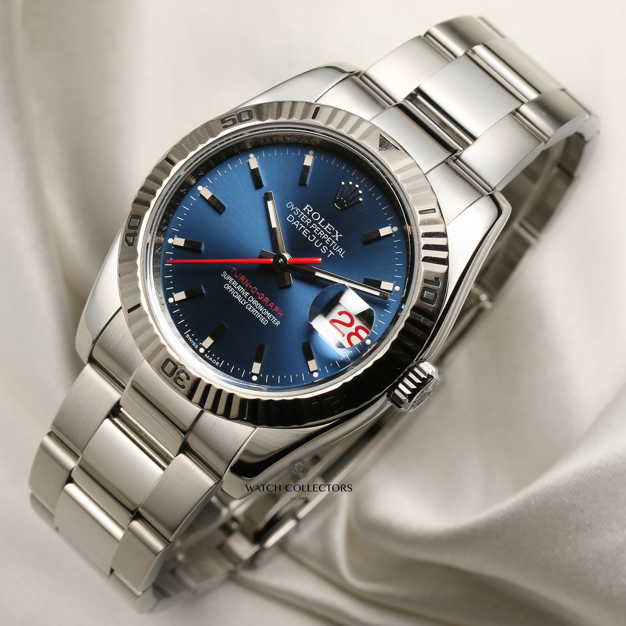 Rolex DateJust 116264 Turnograph Stainless Steel Second Hand Watch Collectors 3