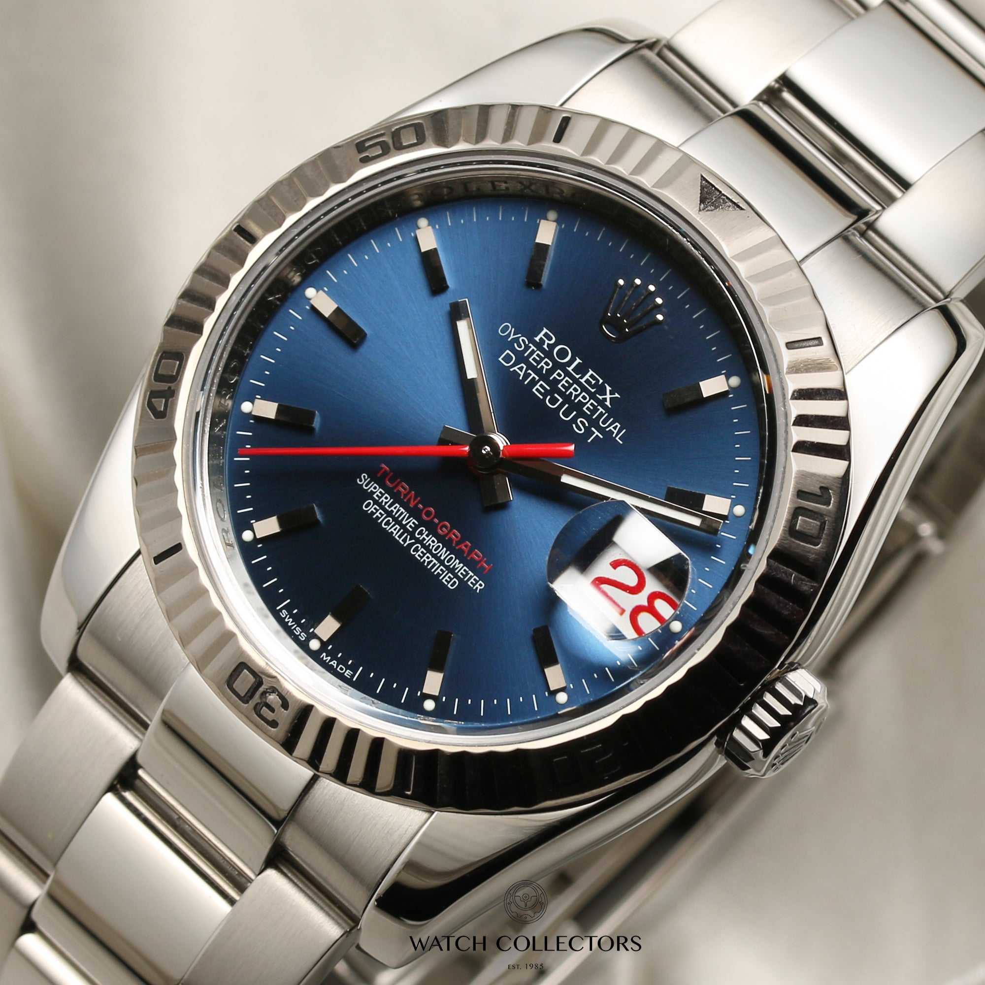 Rolex DateJust 116264 Turnograph Stainless Steel Second Hand Watch Collectors 4