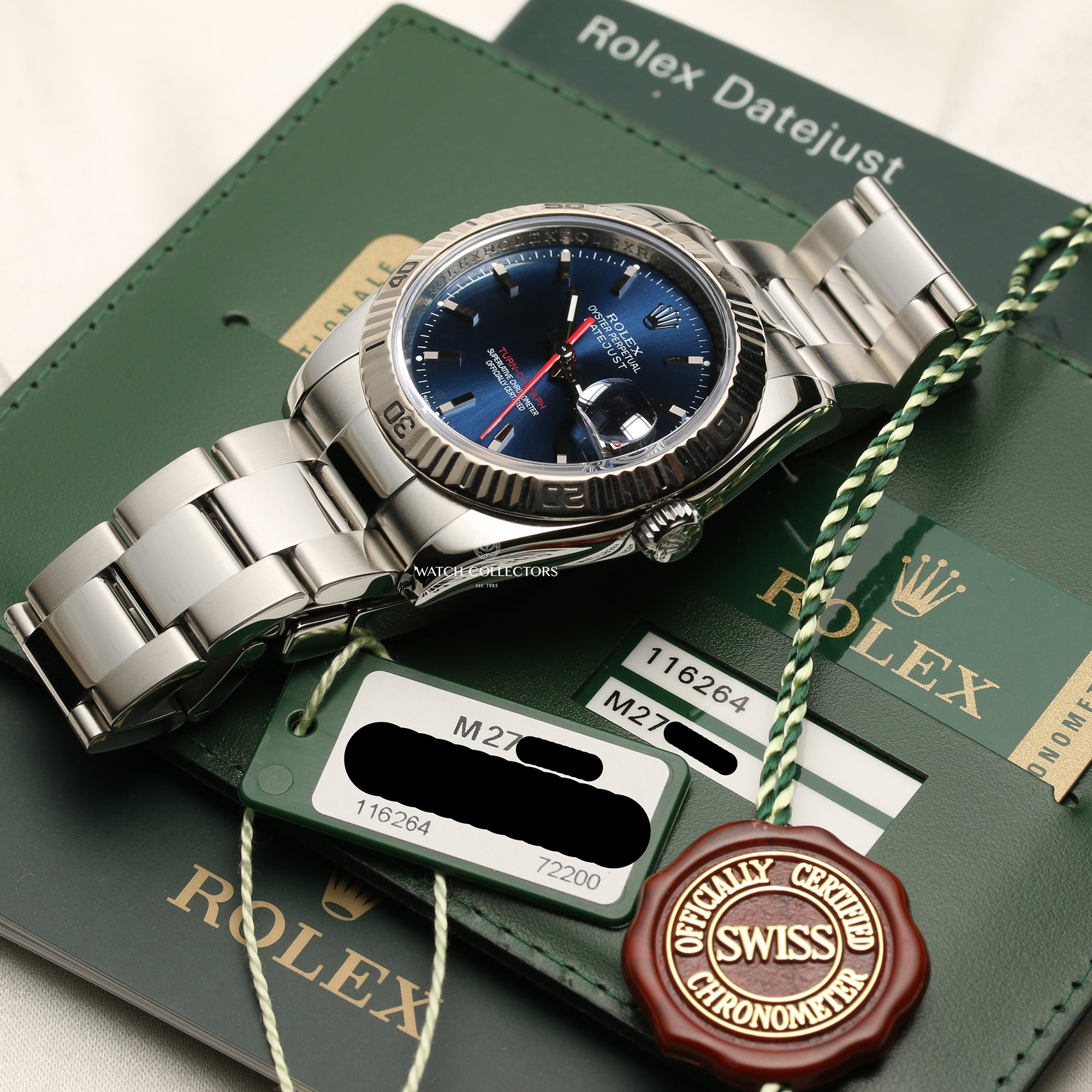 Rolex DateJust 116264 Turnograph Stainless Steel Second Hand Watch Collectors 9