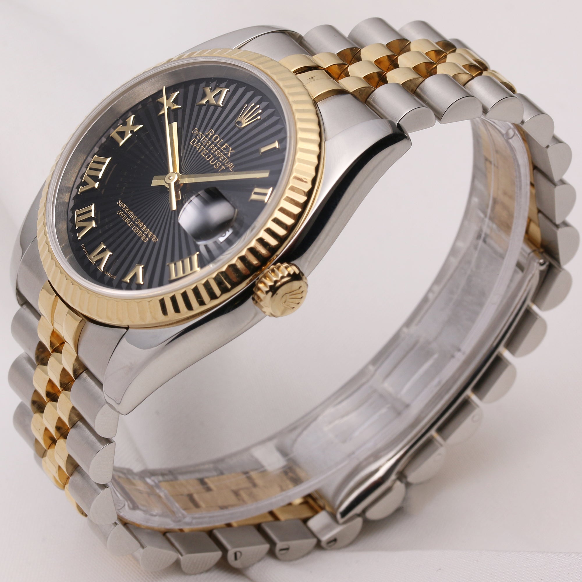 Rolex DateJust 116623 Steel & Gold Black Sunburst Effect Dial D13 Second Hand Watch Collectors 3