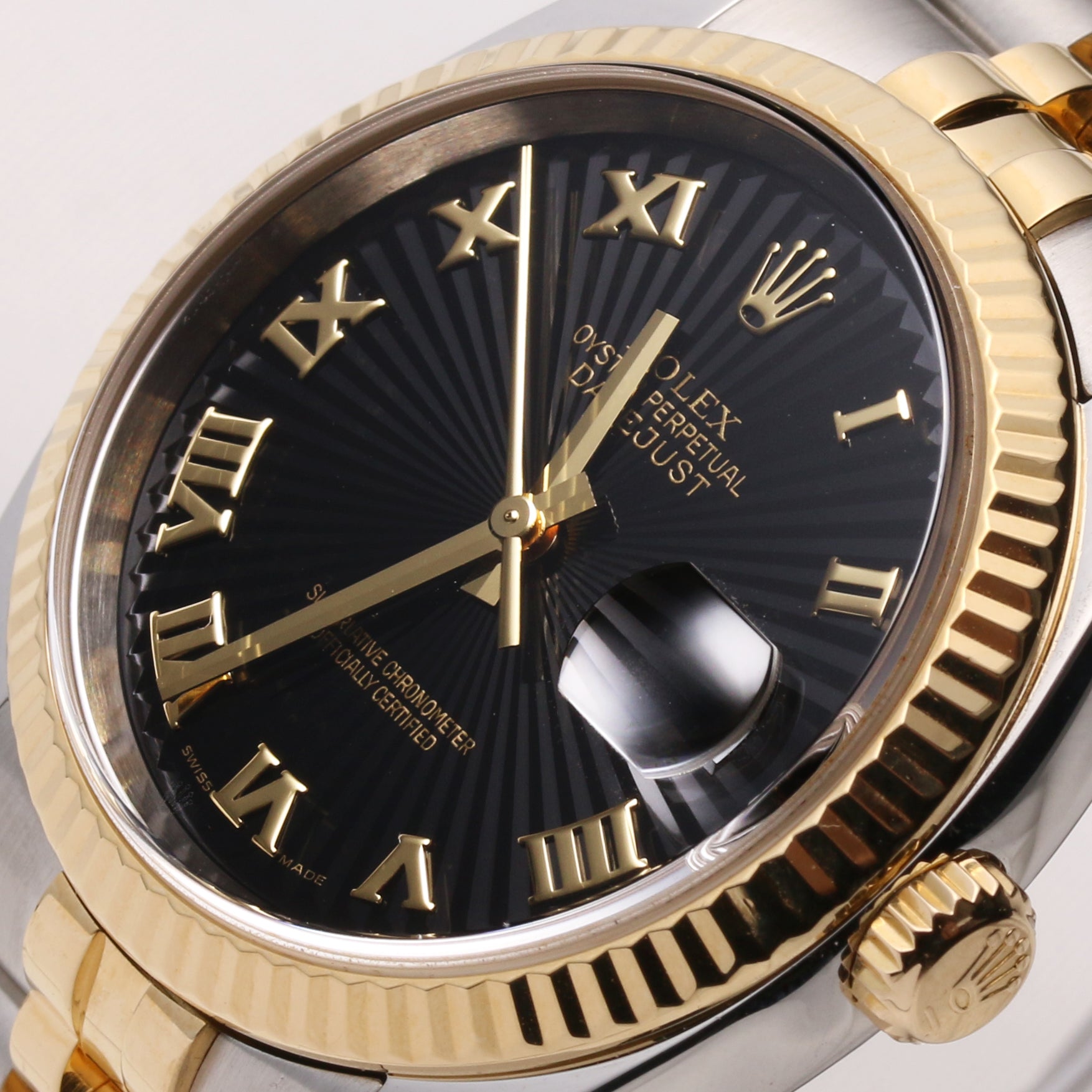 Rolex DateJust 116623 Steel & Gold Black Sunburst Effect Dial F16 Second Hand Watch Collectors 4