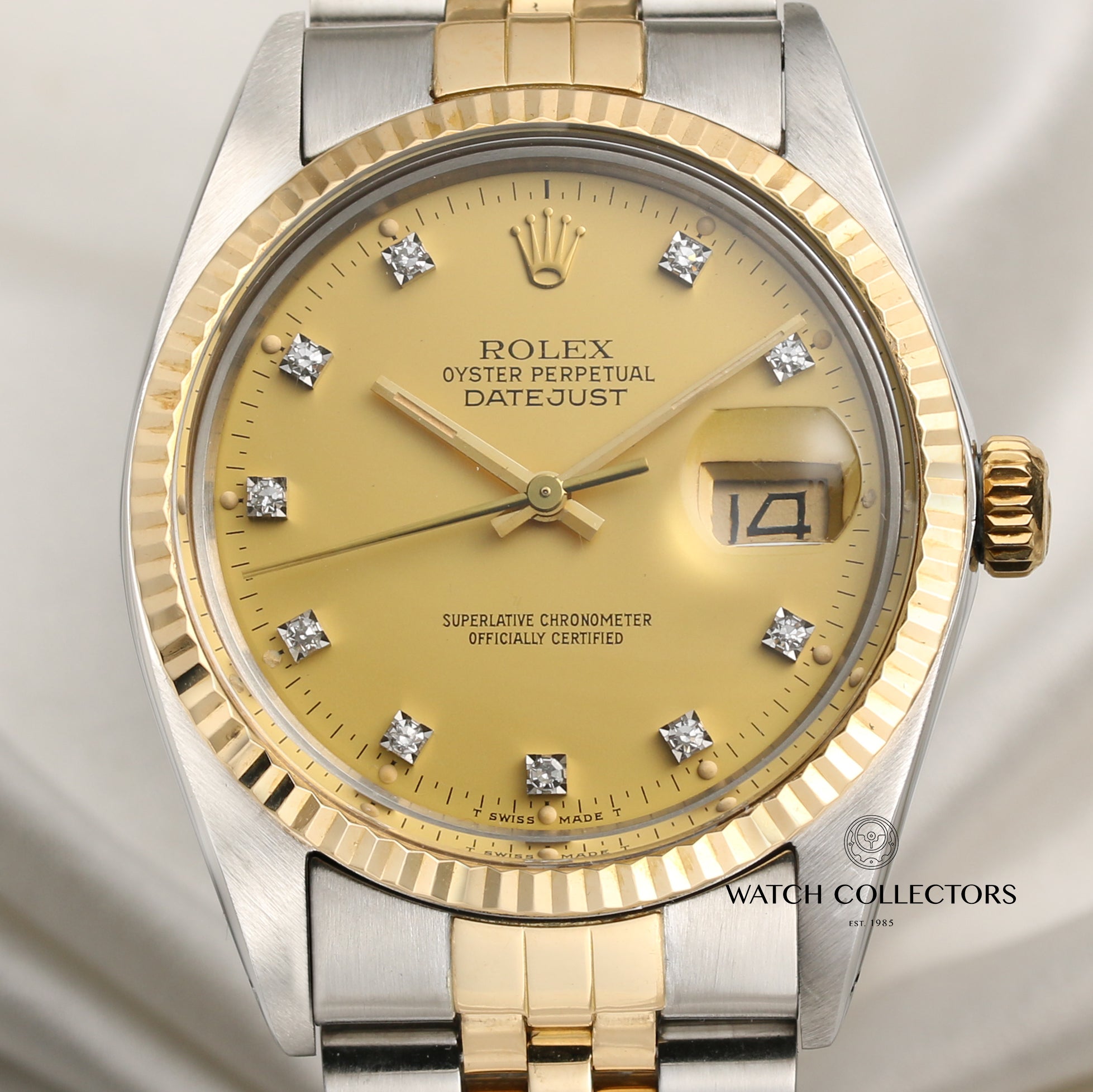 Rolex DateJust 16013 Steel & Gold Second Hand Watch Collectors 2