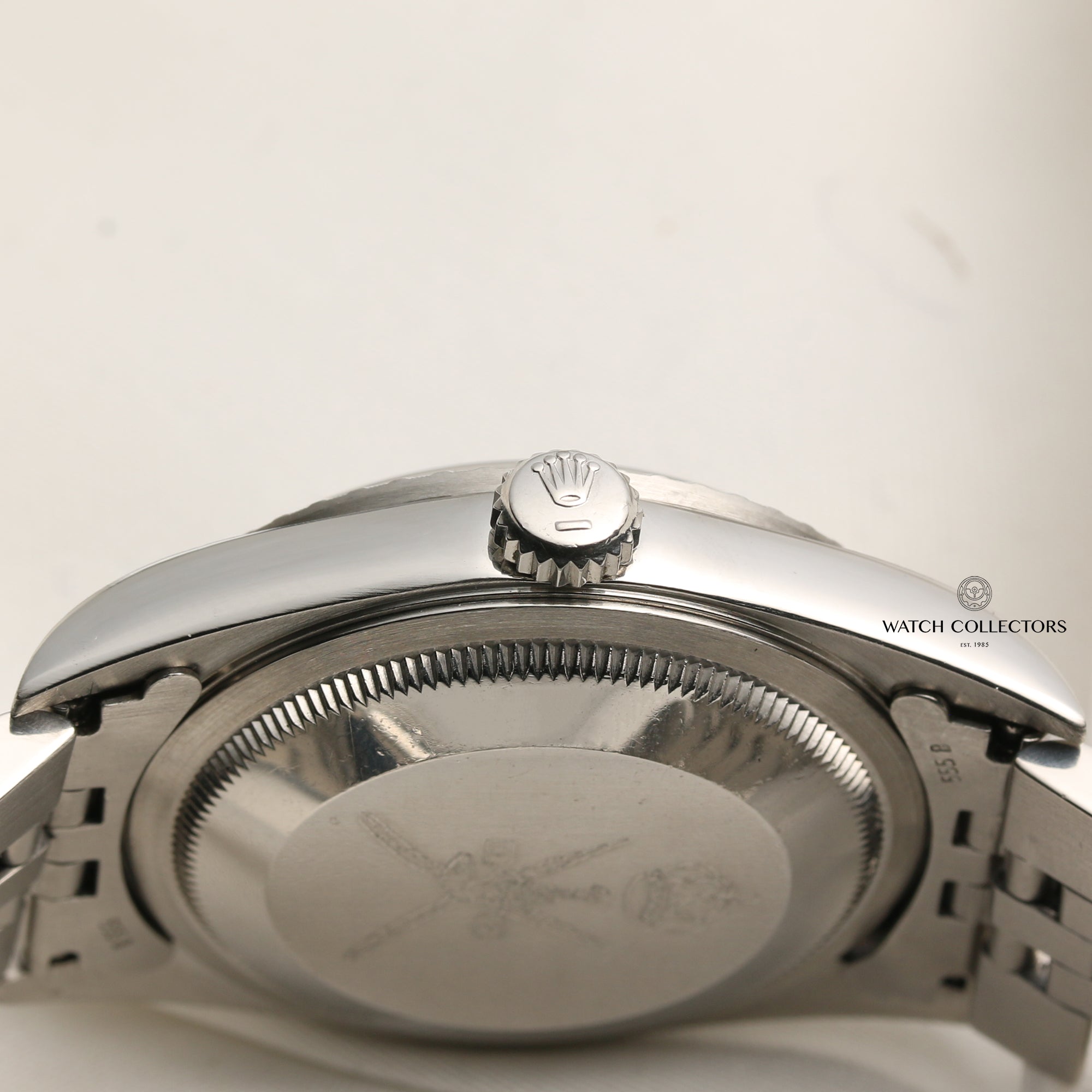 Rolex DateJust 16220 Engine Turned Bezel Stainless Steel Second Hand Watch Collectors 5