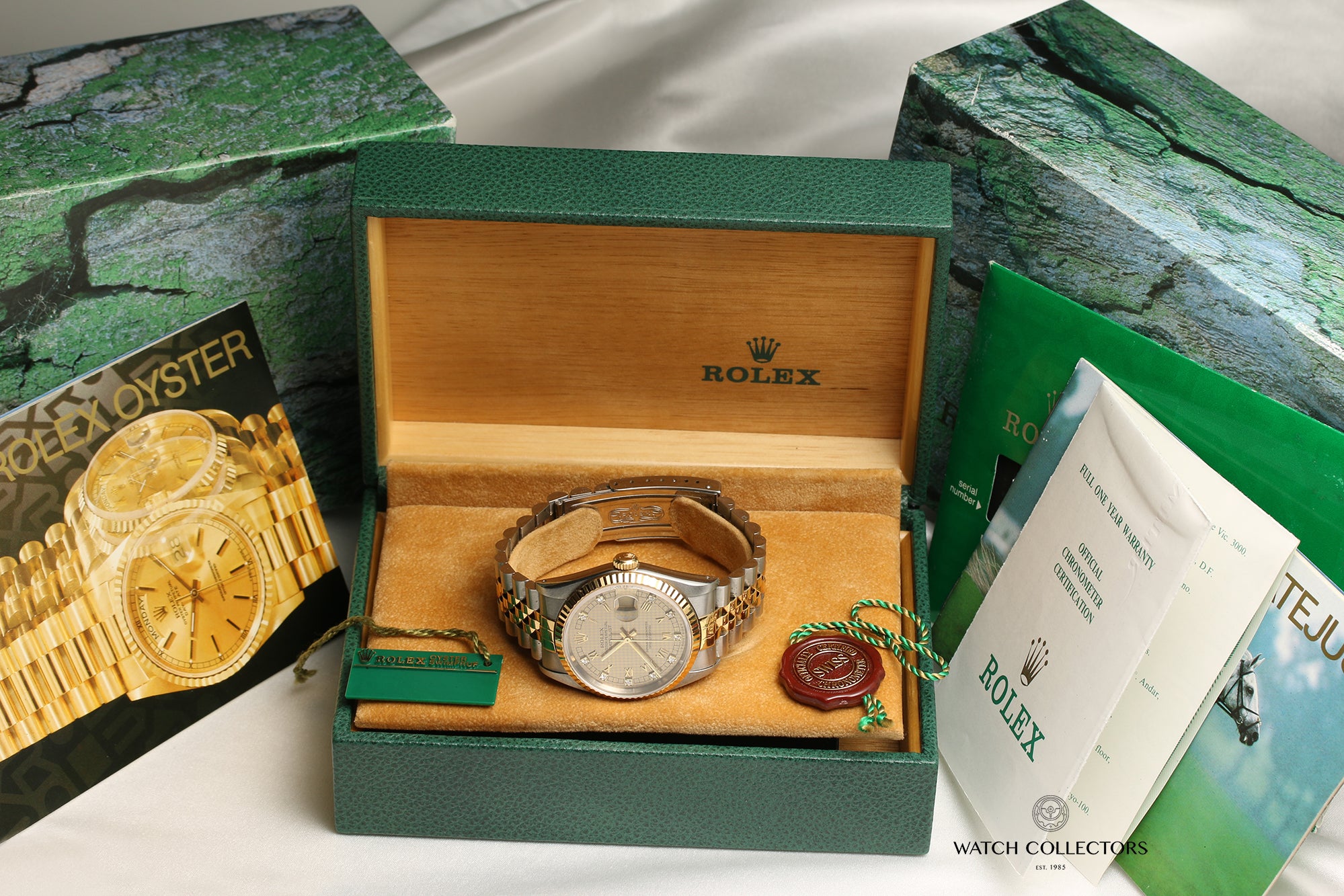 Rolex DateJust 16233 Steel & Gold Diamond Dial Second Hand Watch Collectors 11