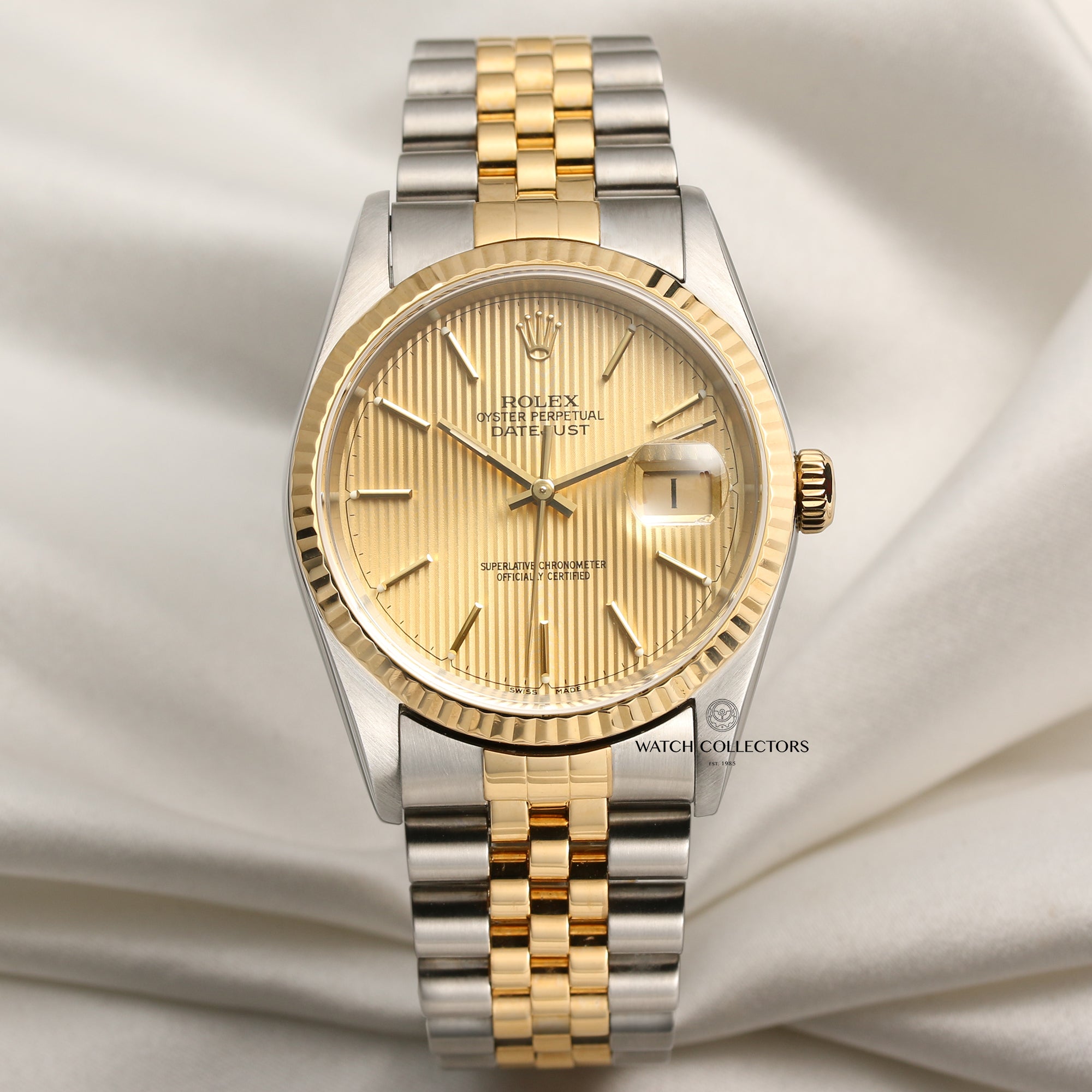 Rolex DateJust 16233 Steel & Gold Second Hand Watch Collectors 1
