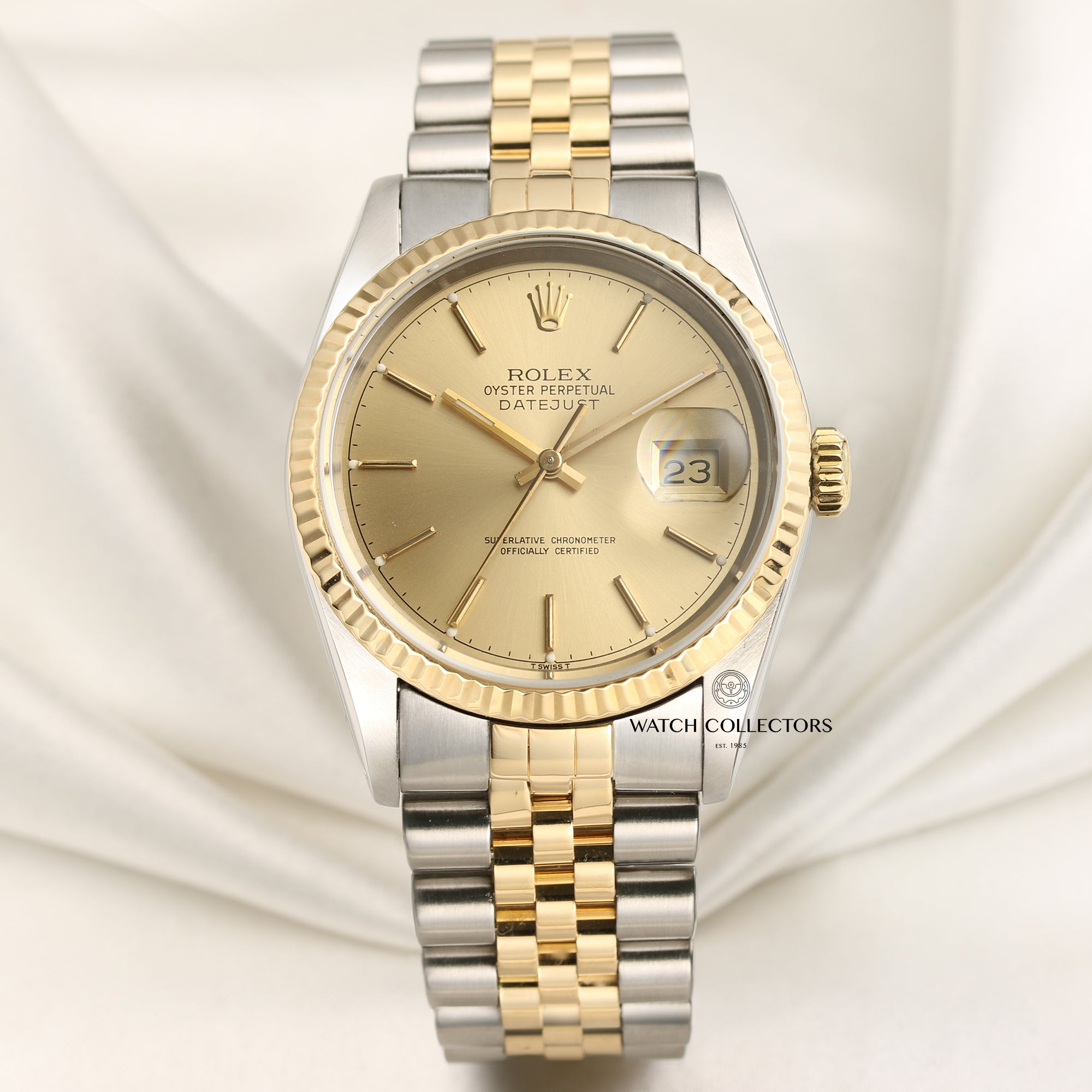 Rolex DateJust 16233 Steel & Gold Second Hand Watch Collectors 1