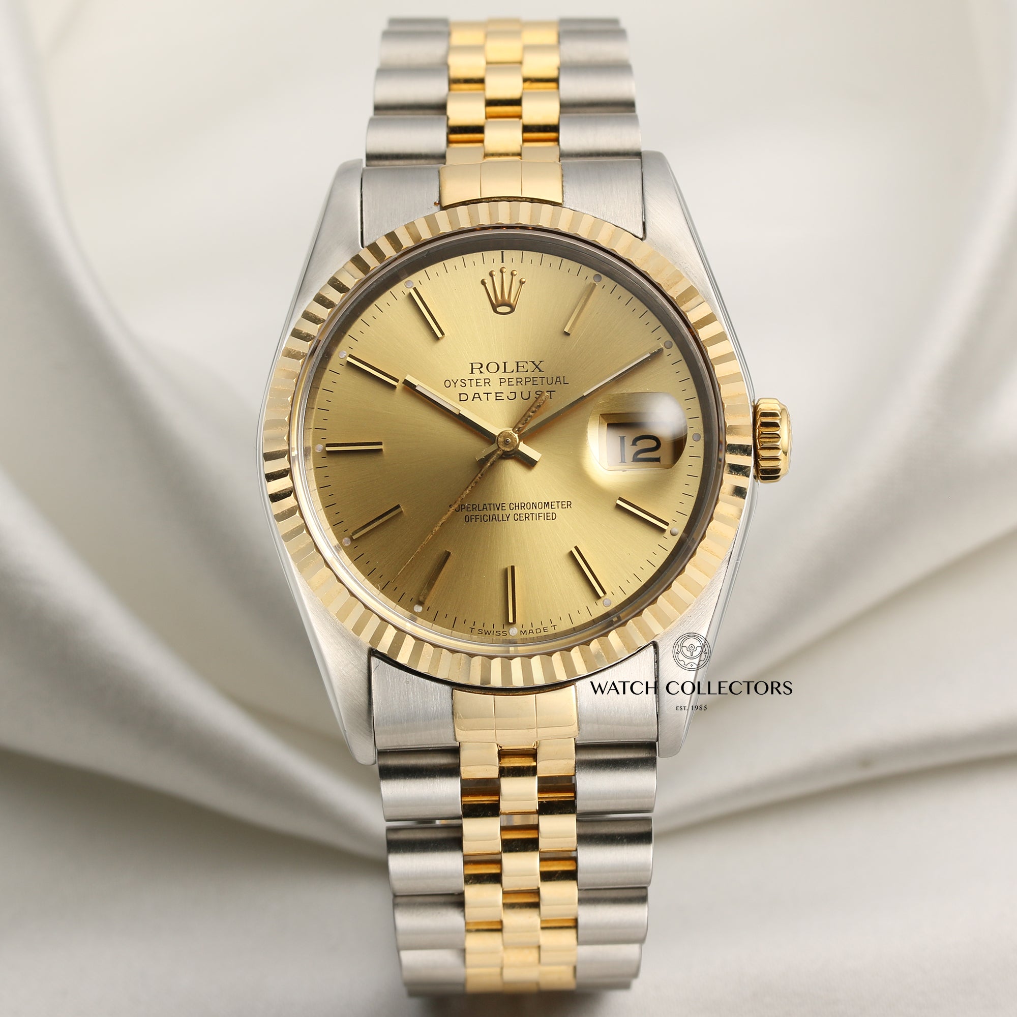 Rolex DateJust 16233 Steel & Gold Second Hand Watch Collectors 1