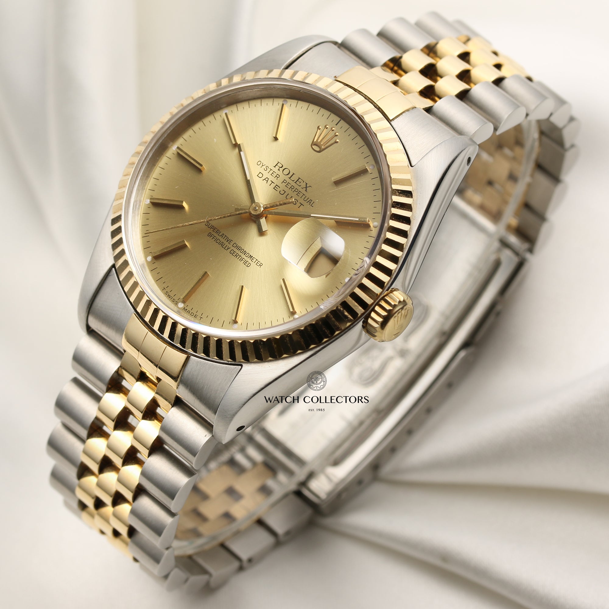 Rolex DateJust 16233 Steel & Gold Second Hand Watch Collectors 3