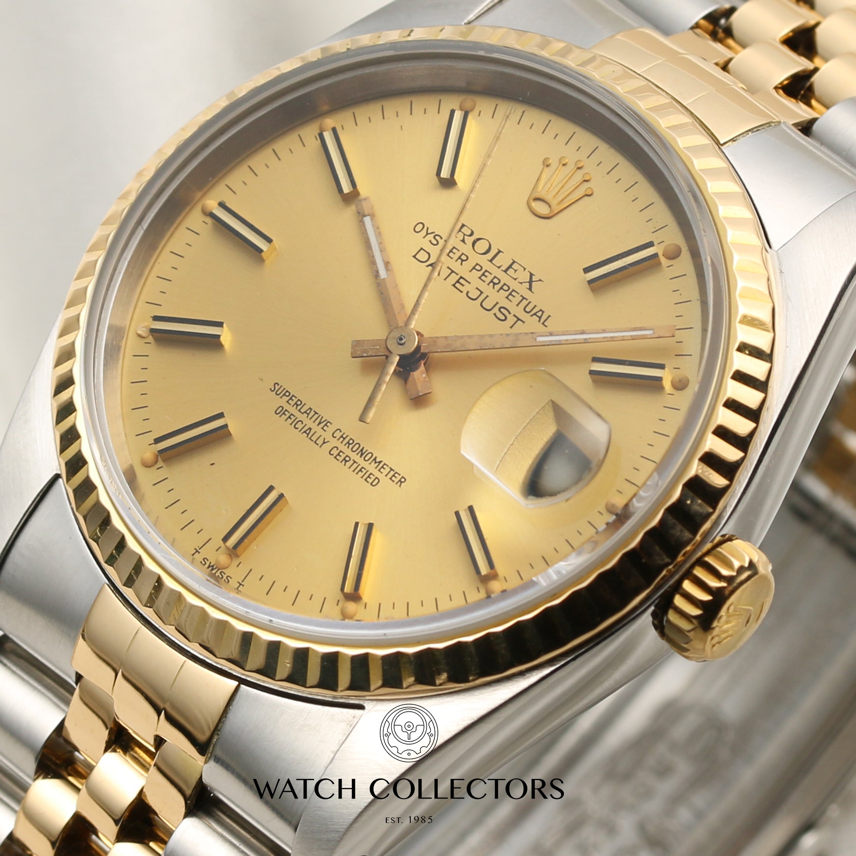 Rolex DateJust 16233 Steel & Gold Second Hand Watch Collectors 4