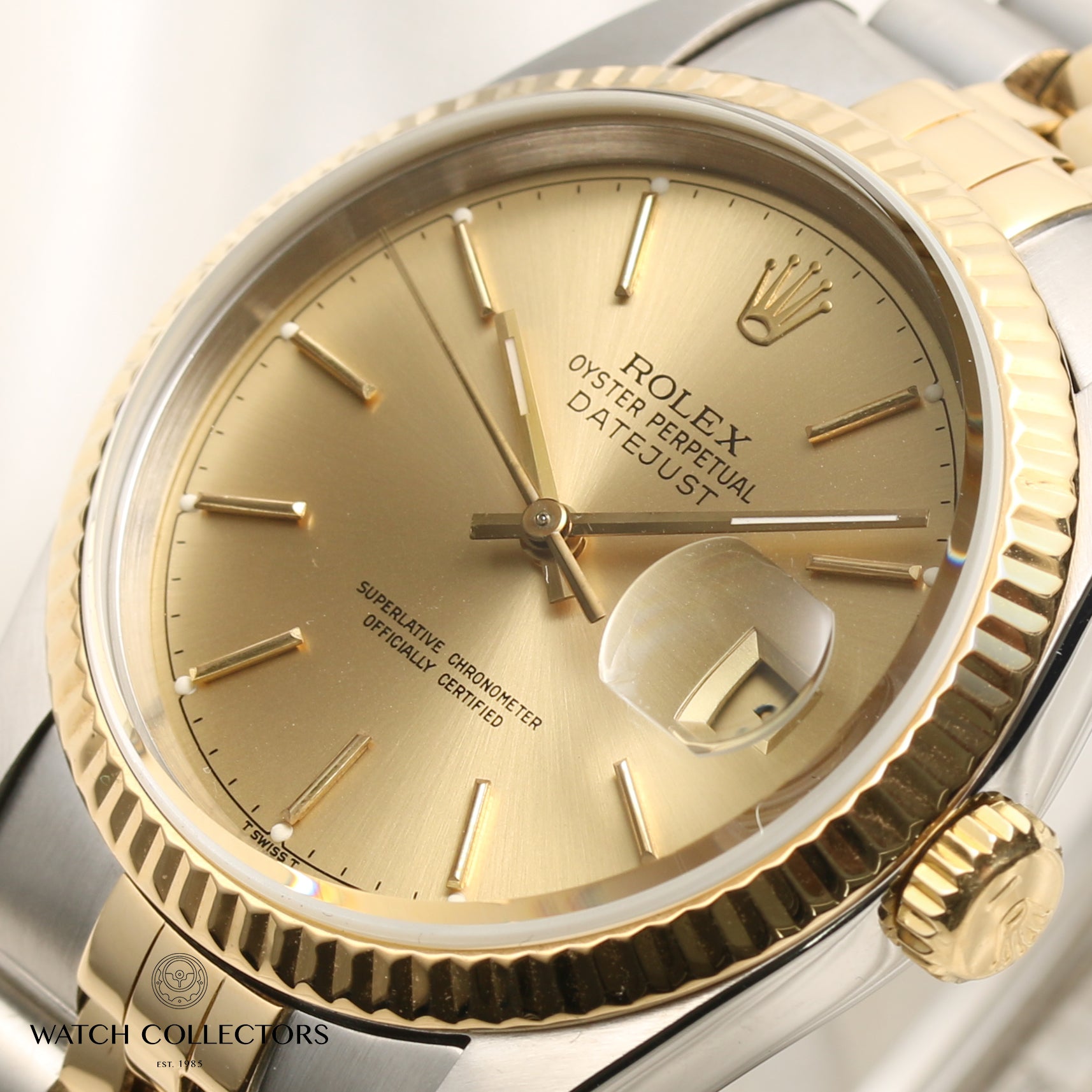 Rolex DateJust 16233 Steel & Gold Second Hand Watch Collectors 4