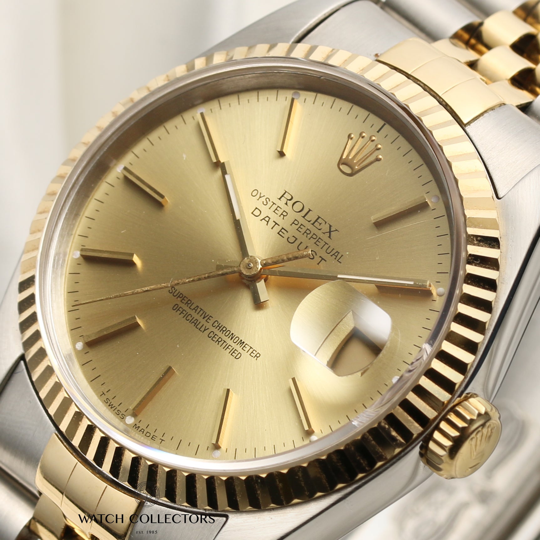 Rolex DateJust 16233 Steel & Gold Second Hand Watch Collectors 4