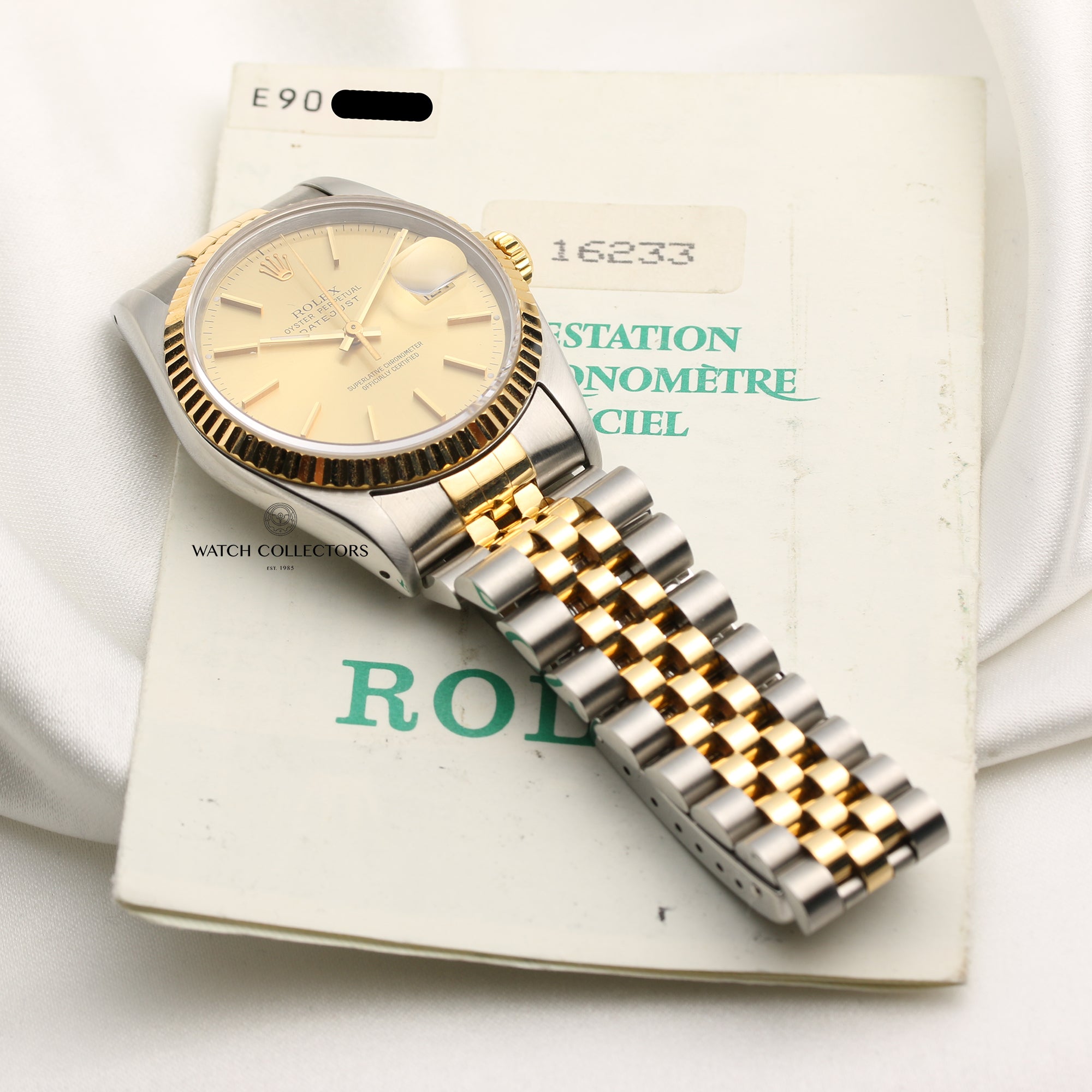 Rolex DateJust 16233 Steel & Gold Second Hand Watch Collectors 9