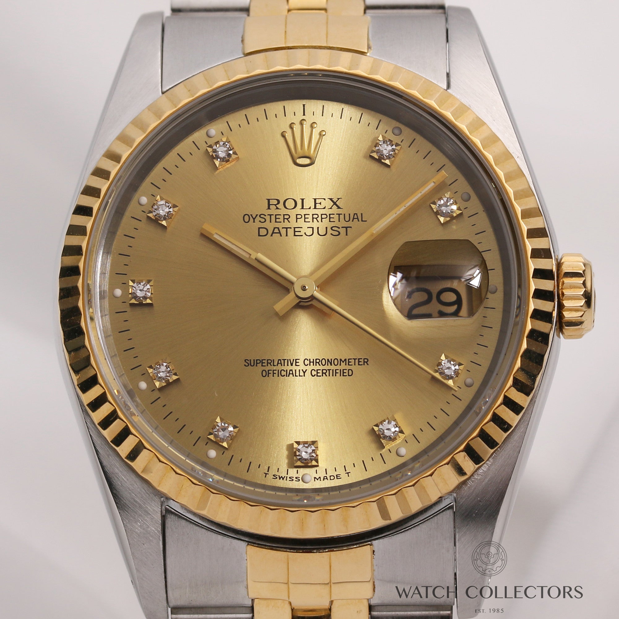 Rolex-DateJust-16623-Steel-Gold-Champagne-Diamond-Dial-X82-Second-Hand-Watch-Collectors-2