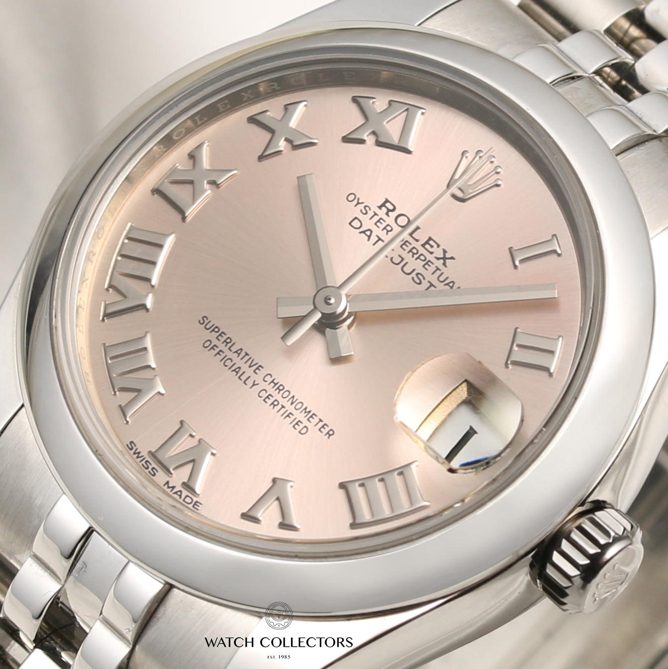 Rolex DateJust 178240 Stainless Steel Jubilee Pink Dial Second Hand Watch Collectors 4