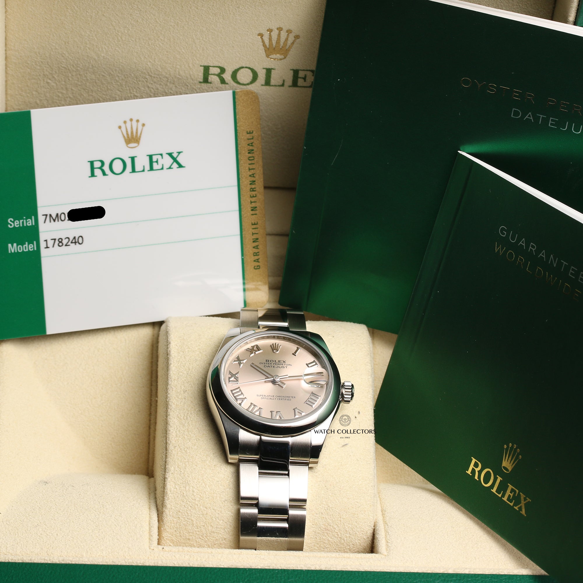 Rolex DateJust 178240 Stainless Steel Oyster Pink Dial Second Hand Watch Collectors 10