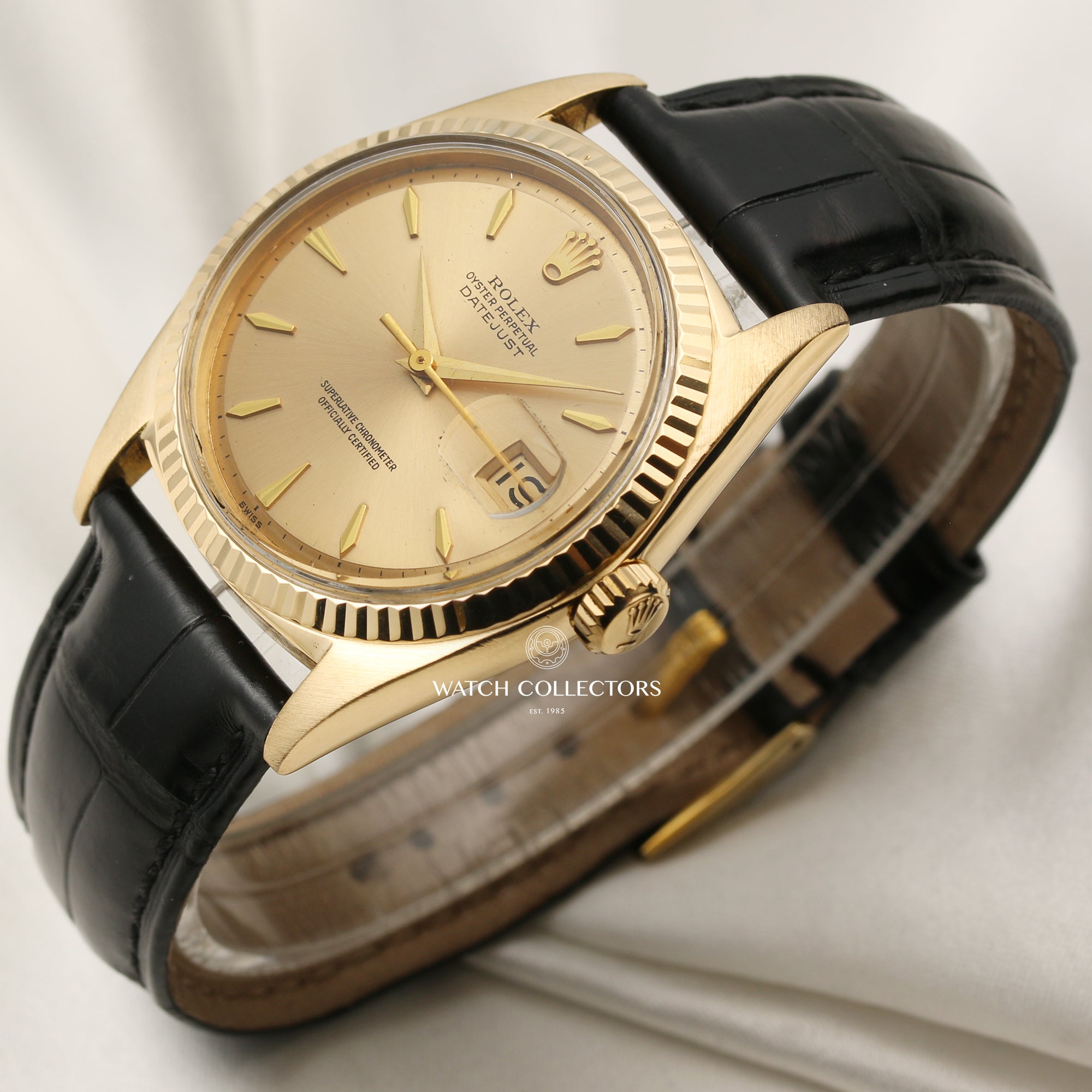 Rolex DateJust 18K Yellow Gold Second Hand Watch Collectors 3