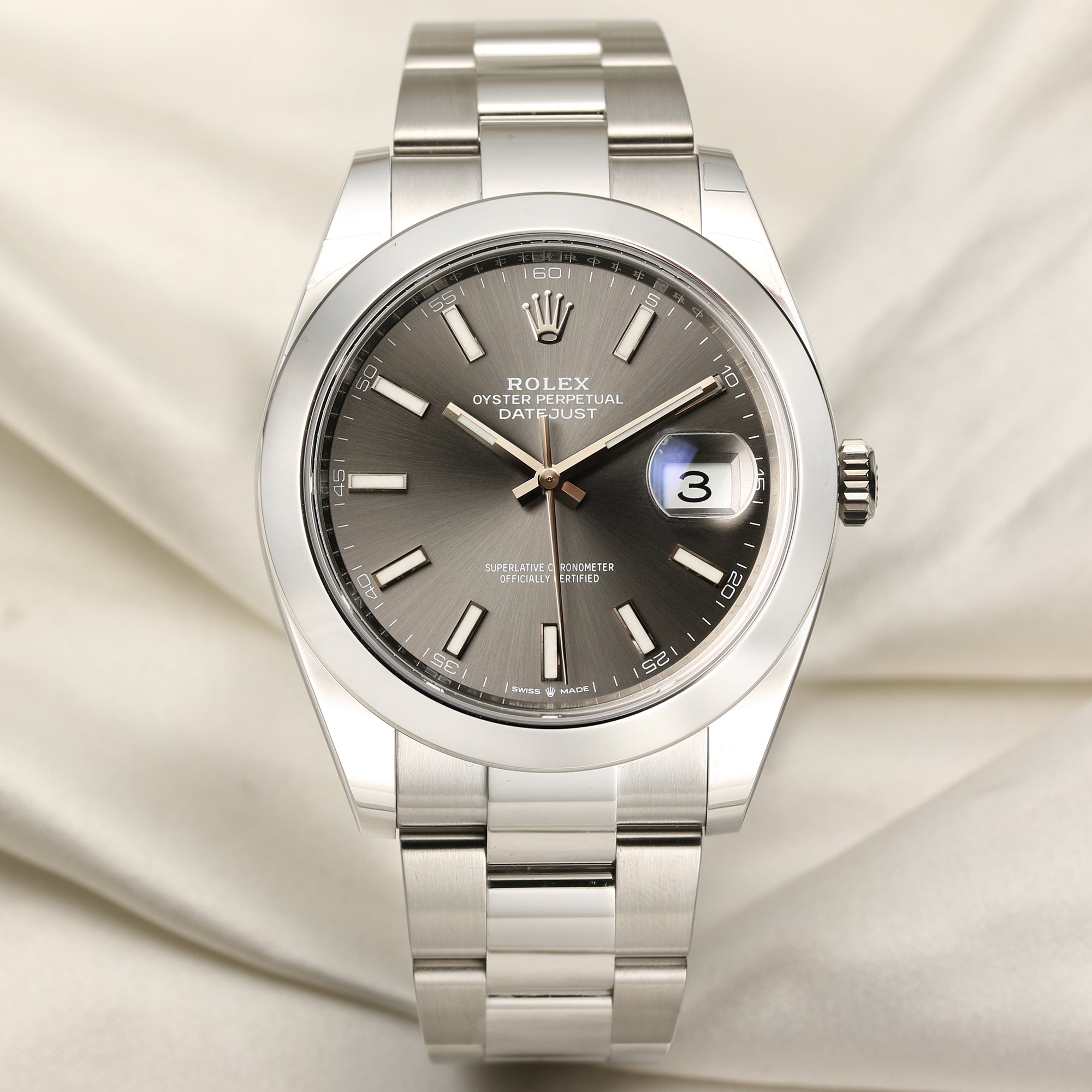 Rolex-DateJust-41-126300-Stainless-Steel-Rhodium-Dial-Second-Hand-Watch-Collectors-1
