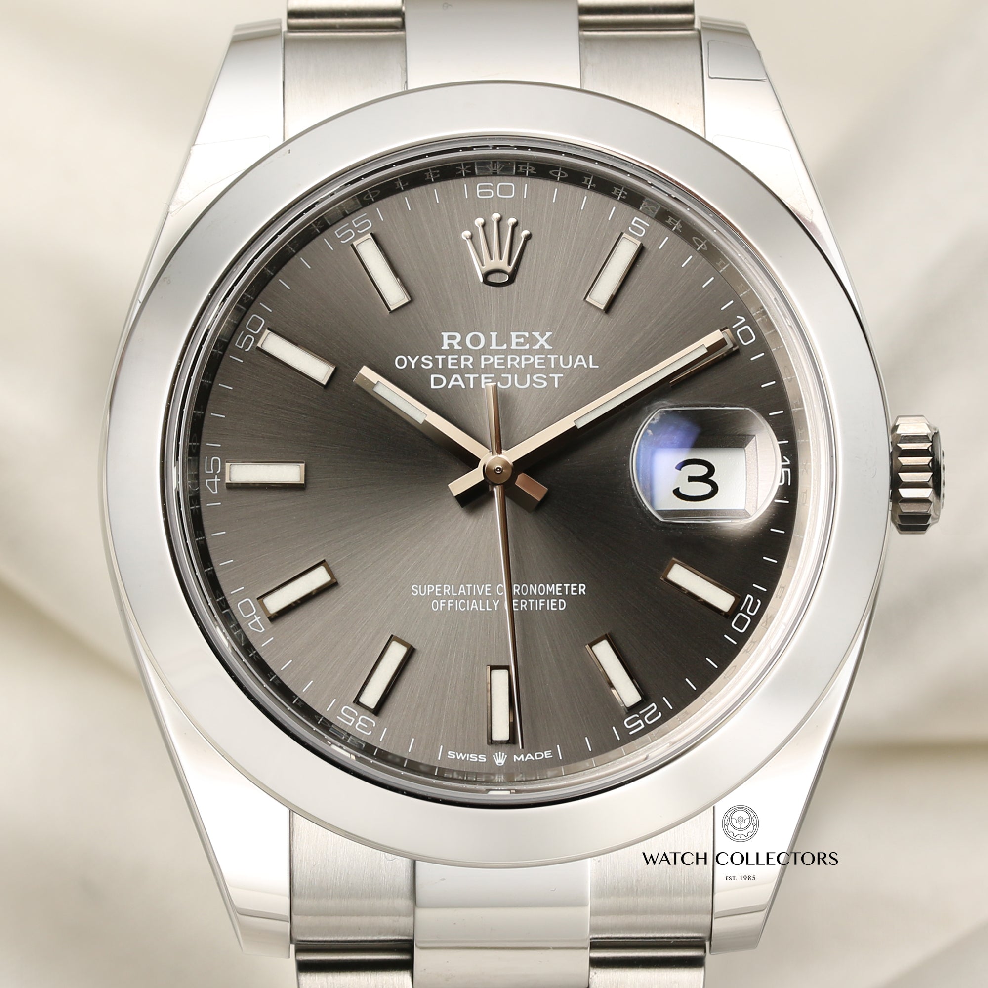 Rolex DateJust 41 126300 Stainless Steel Rhodium Dial Second Hand Watch Collectors 2