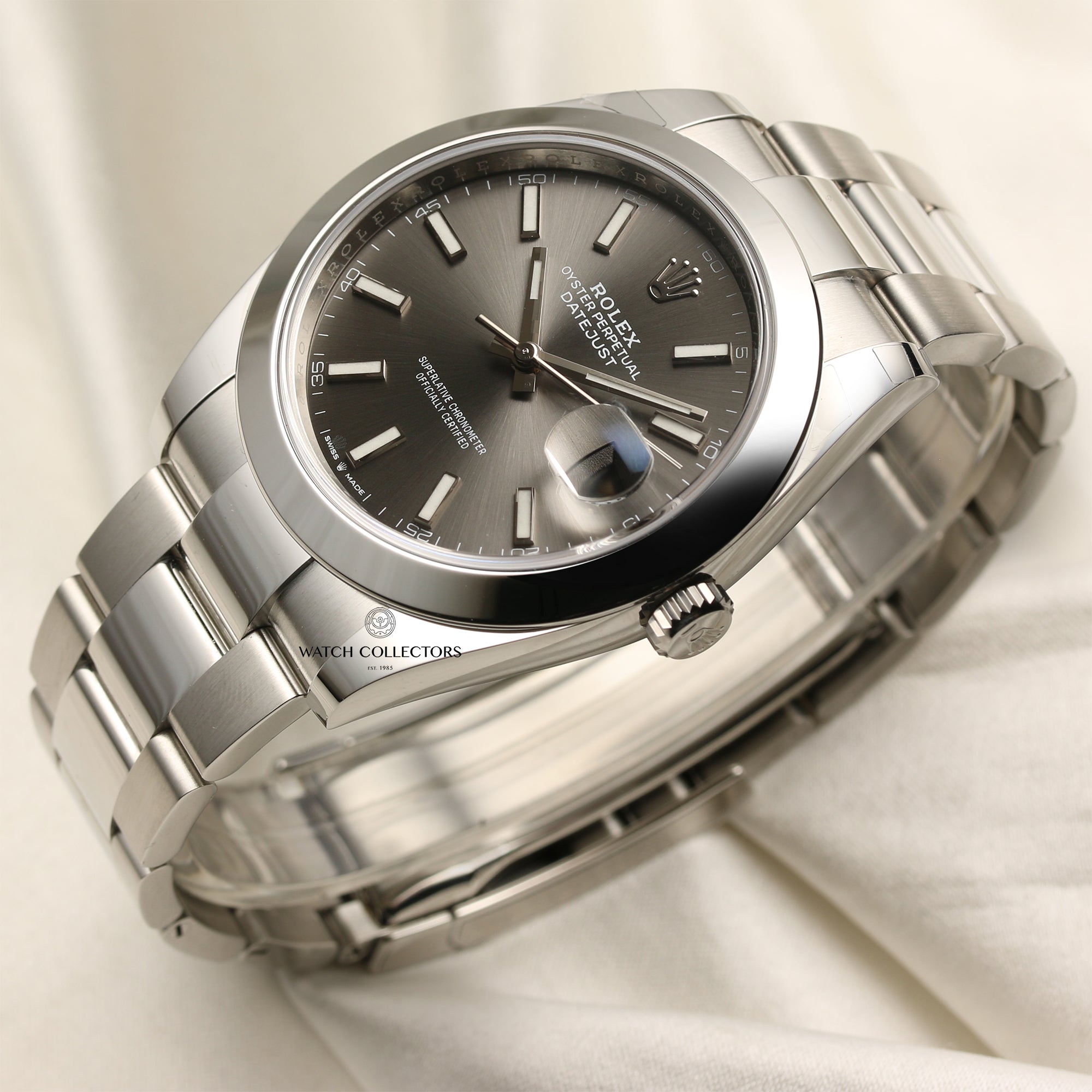 Rolex DateJust 41 126300 Stainless Steel Rhodium Dial Second Hand Watch Collectors 3