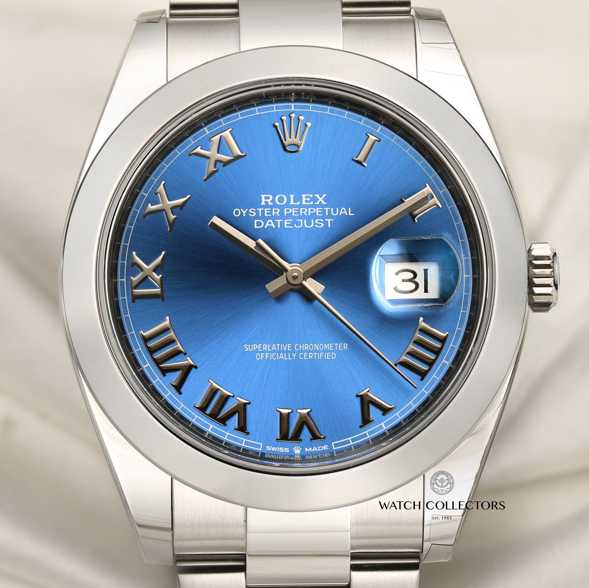 Rolex DateJust 41 126300 Stainless Steel Roman Blue Dial Second Hand Watch Collectors 2