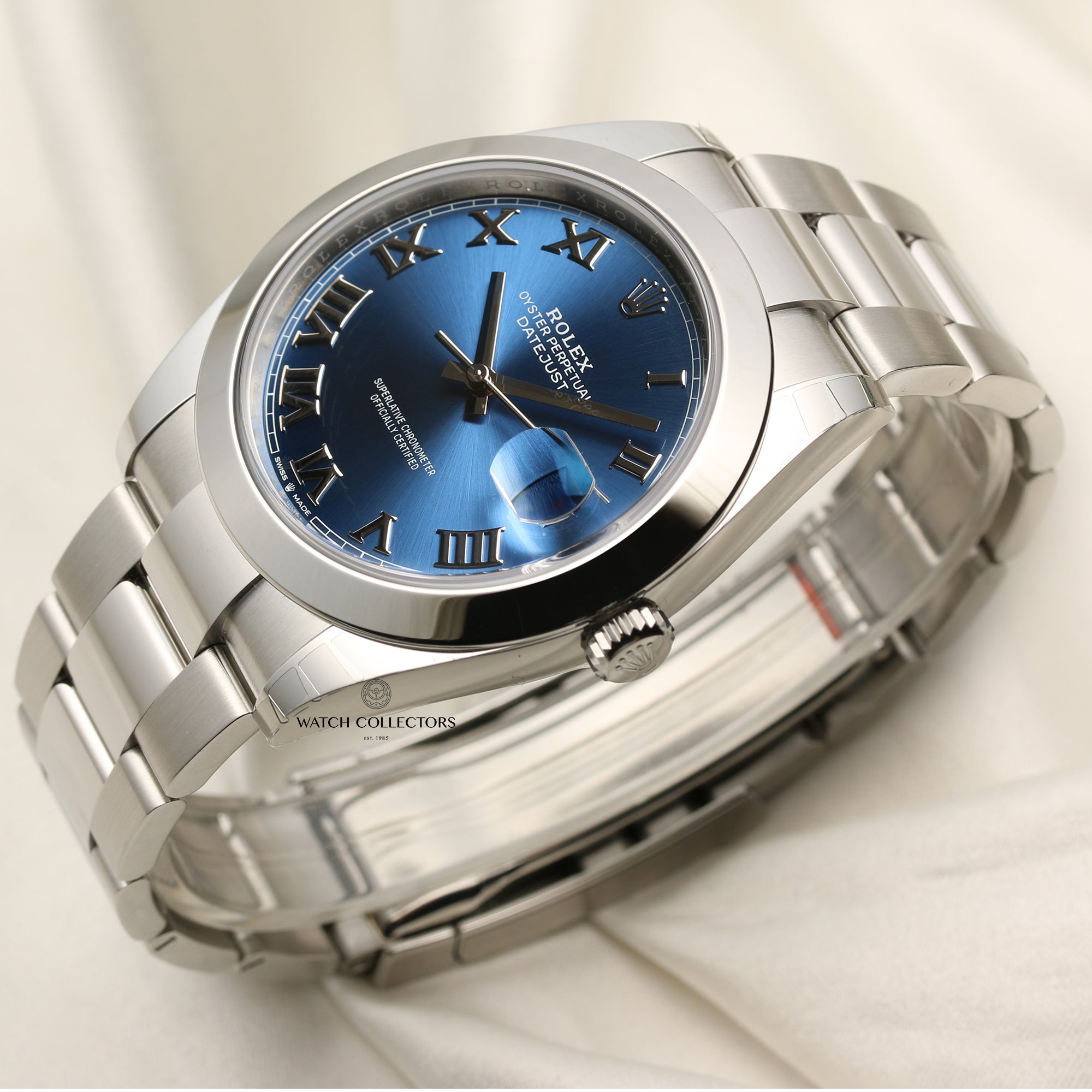 Rolex DateJust 41 126300 Stainless Steel Roman Blue Dial Second Hand Watch Collectors 3