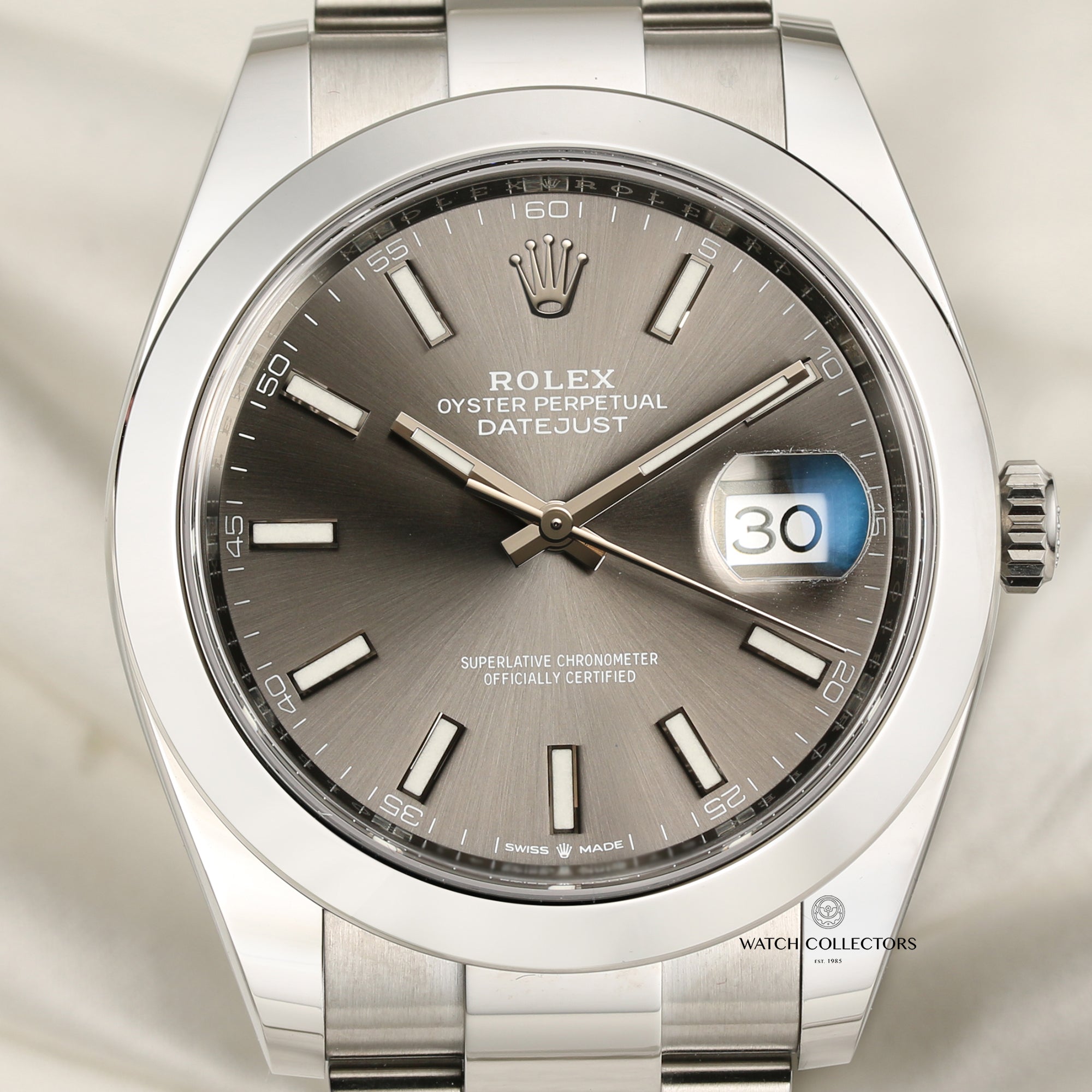 Rolex-DateJust-41-126300-Stainless-Steel-Silver-Dial-Second-Hand-Watch-Collectors-2