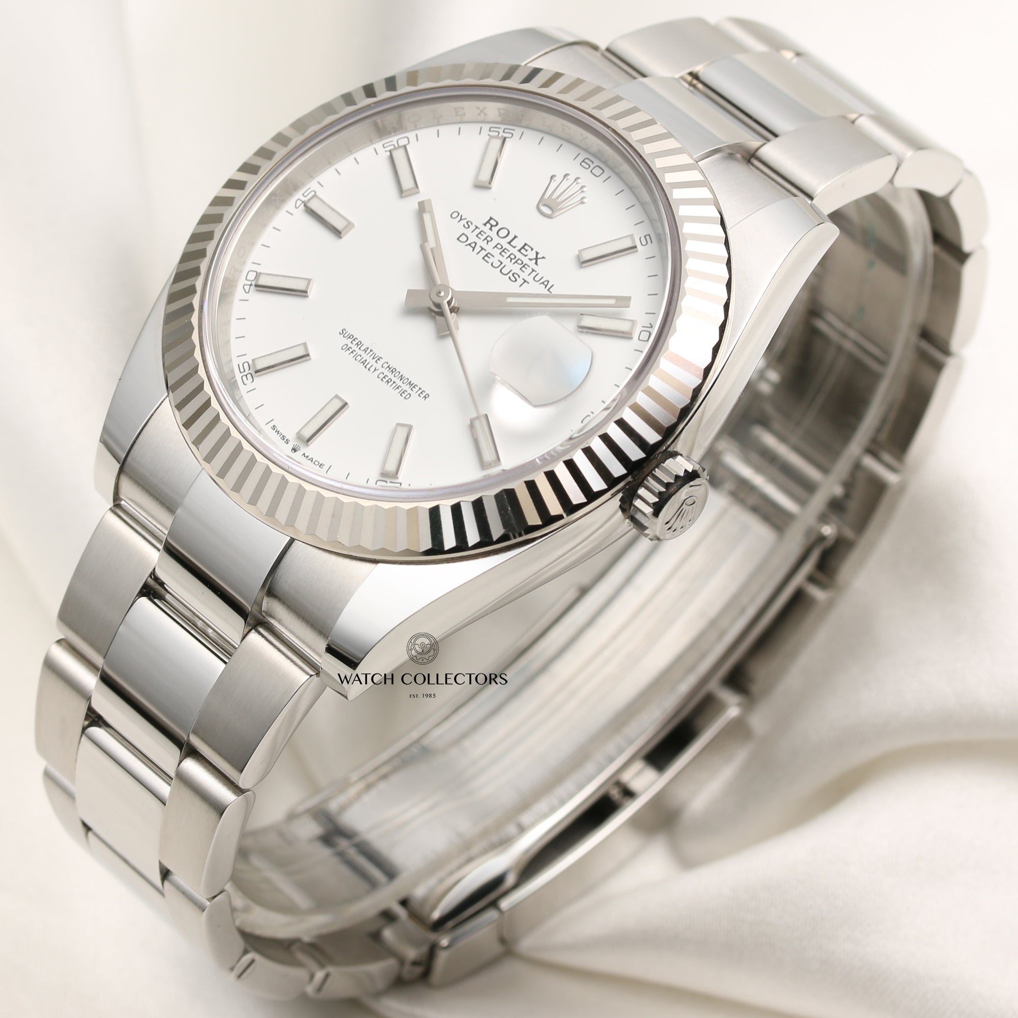 Rolex DateJust 41 126334 Steel & Gold 18K White Gold Bezel Second Hand Watch Collectors 3