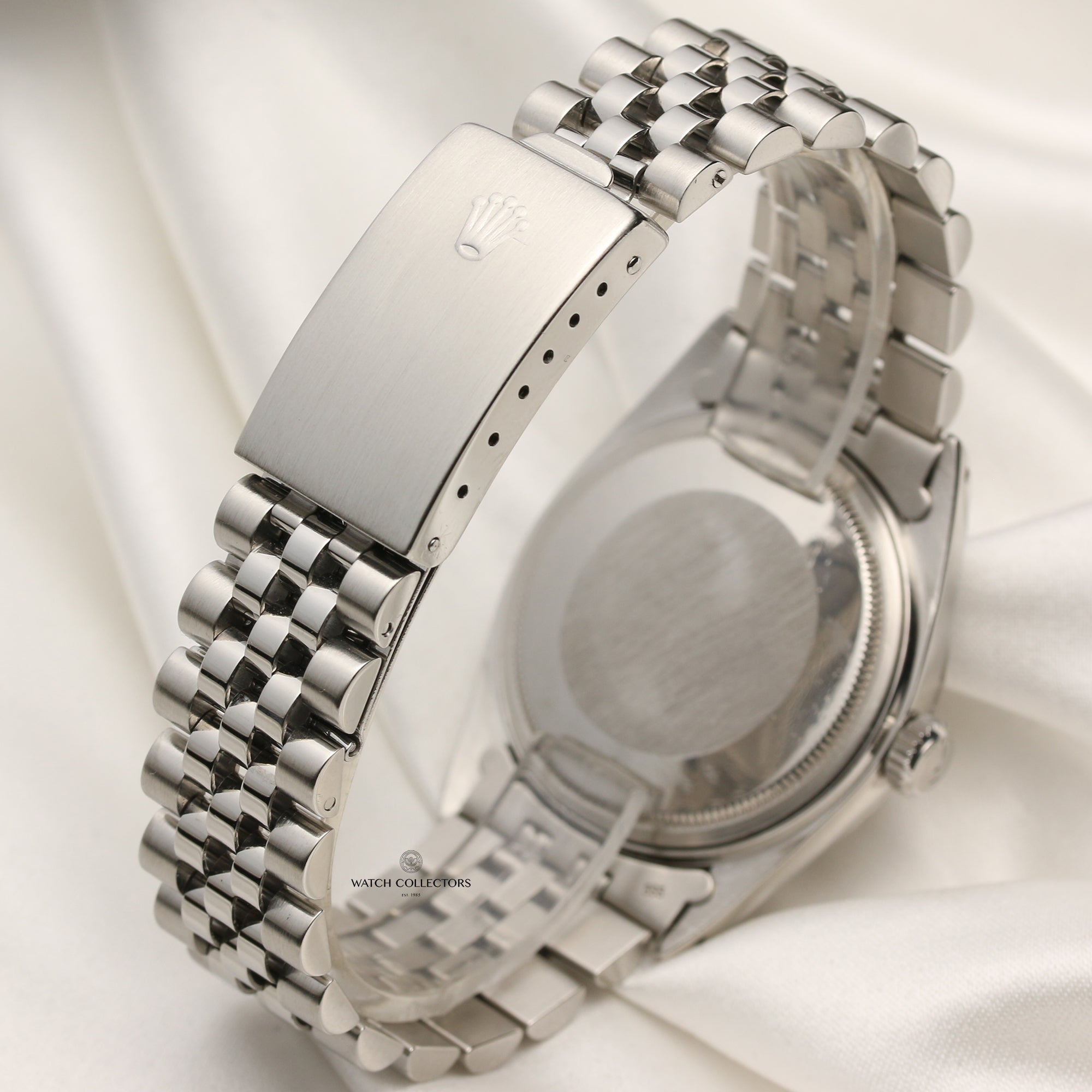 Rolex DateJust Engine Turned Bezel Stainless Steel Second Hand Watch Collectors 6