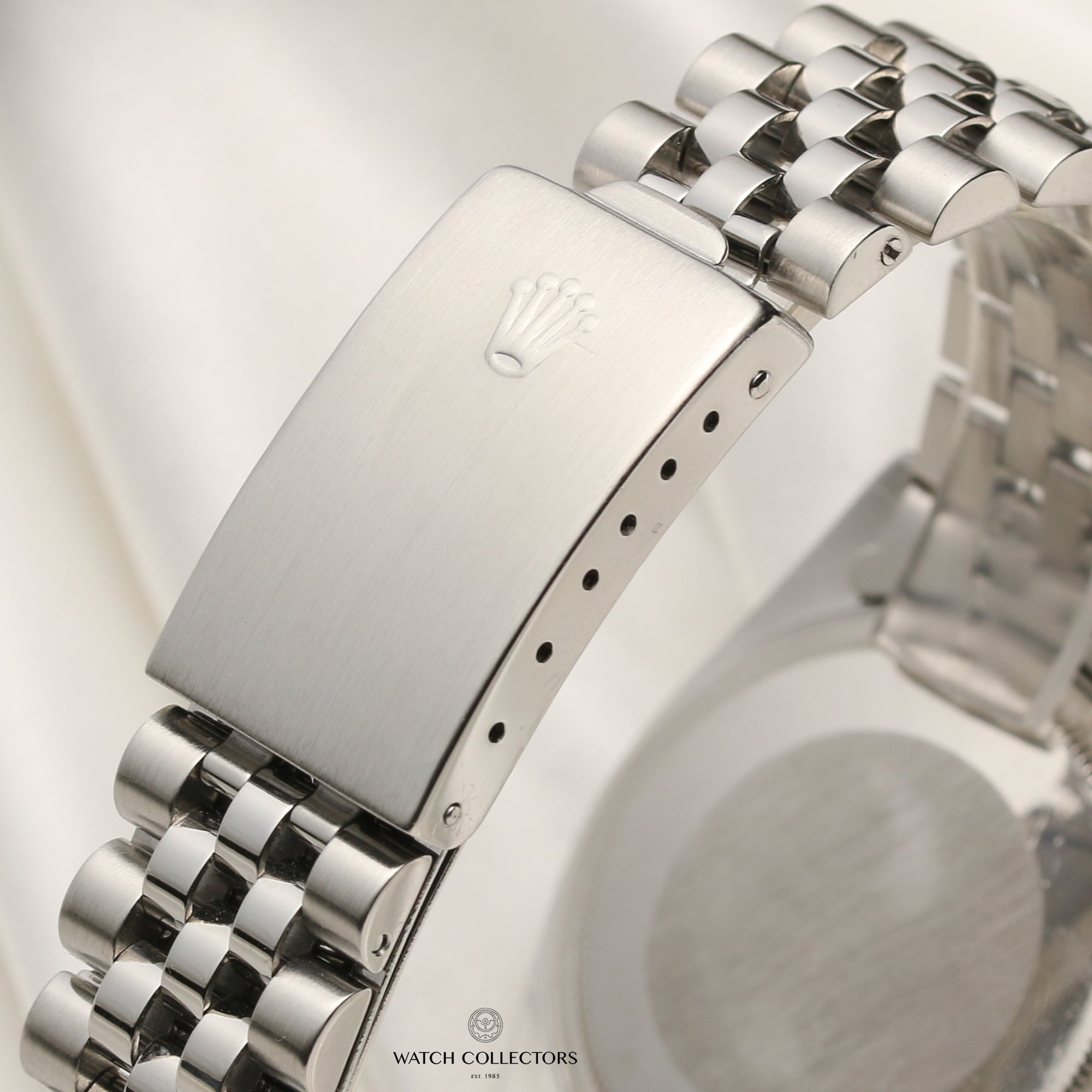 Rolex DateJust Engine Turned Bezel Stainless Steel Second Hand Watch Collectors 8