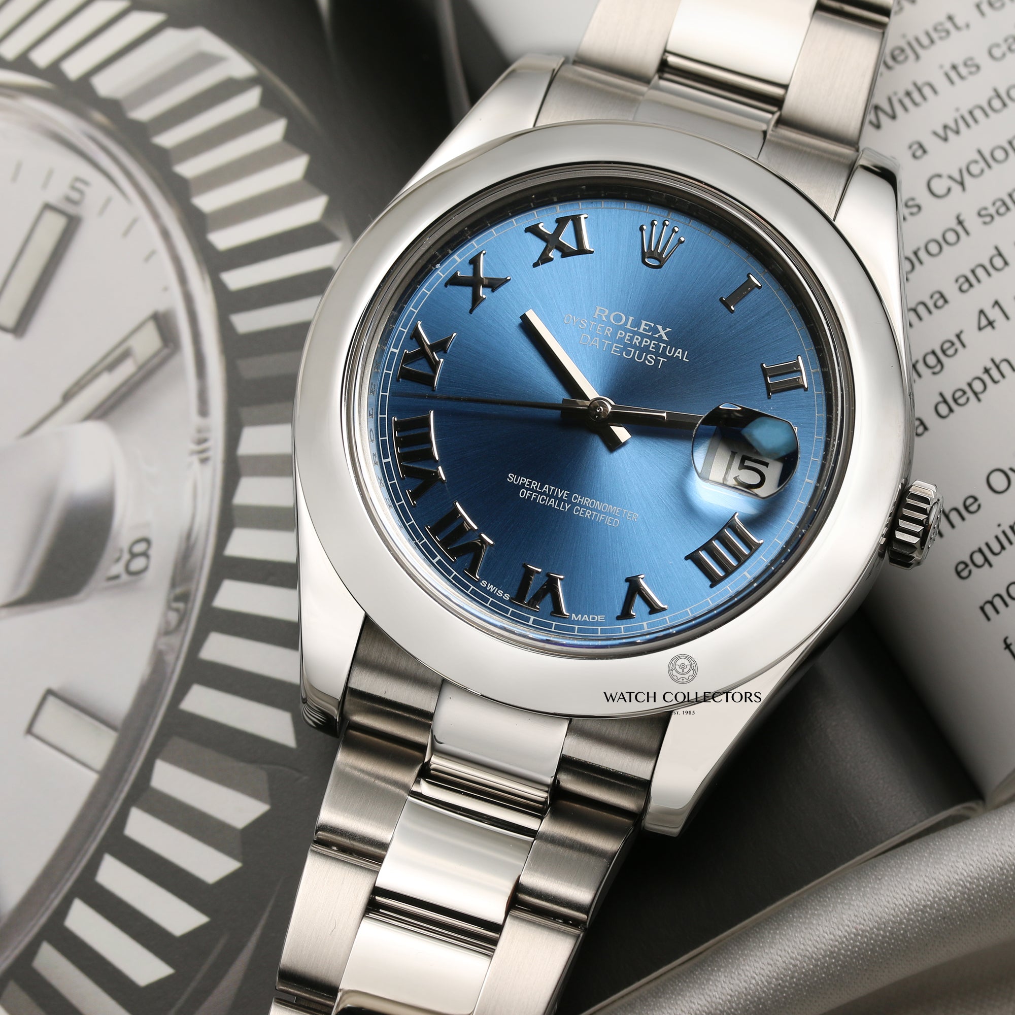 Rolex DateJust II 116300 Stainless Steel Second Hand Watch Collectors 11