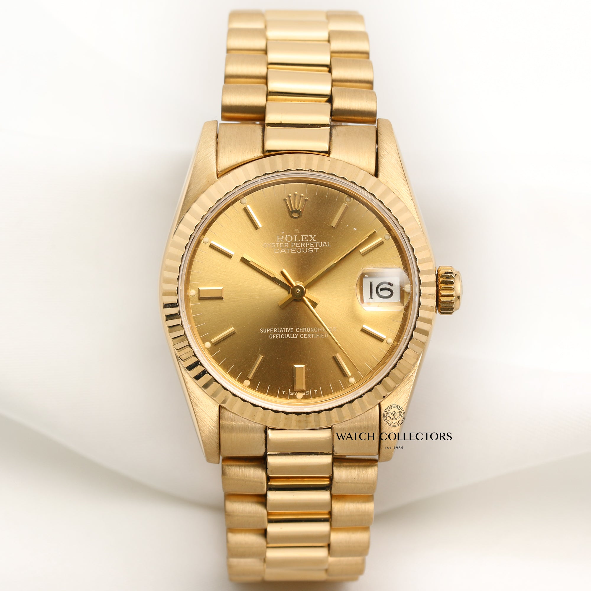 Rolex DateJust Midsize 68198 18K Yellow Gold Second Hand Watch Collectors 1