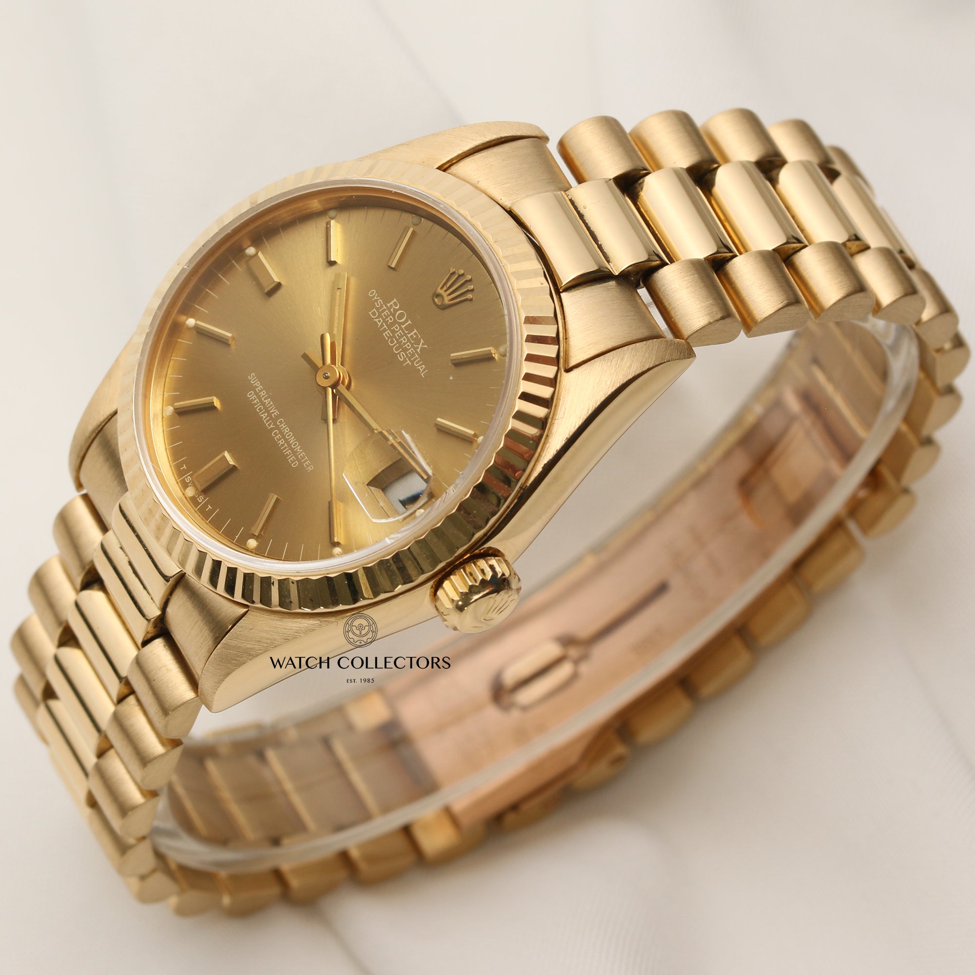 Rolex DateJust Midsize 68198 18K Yellow Gold Second Hand Watch Collectors 3