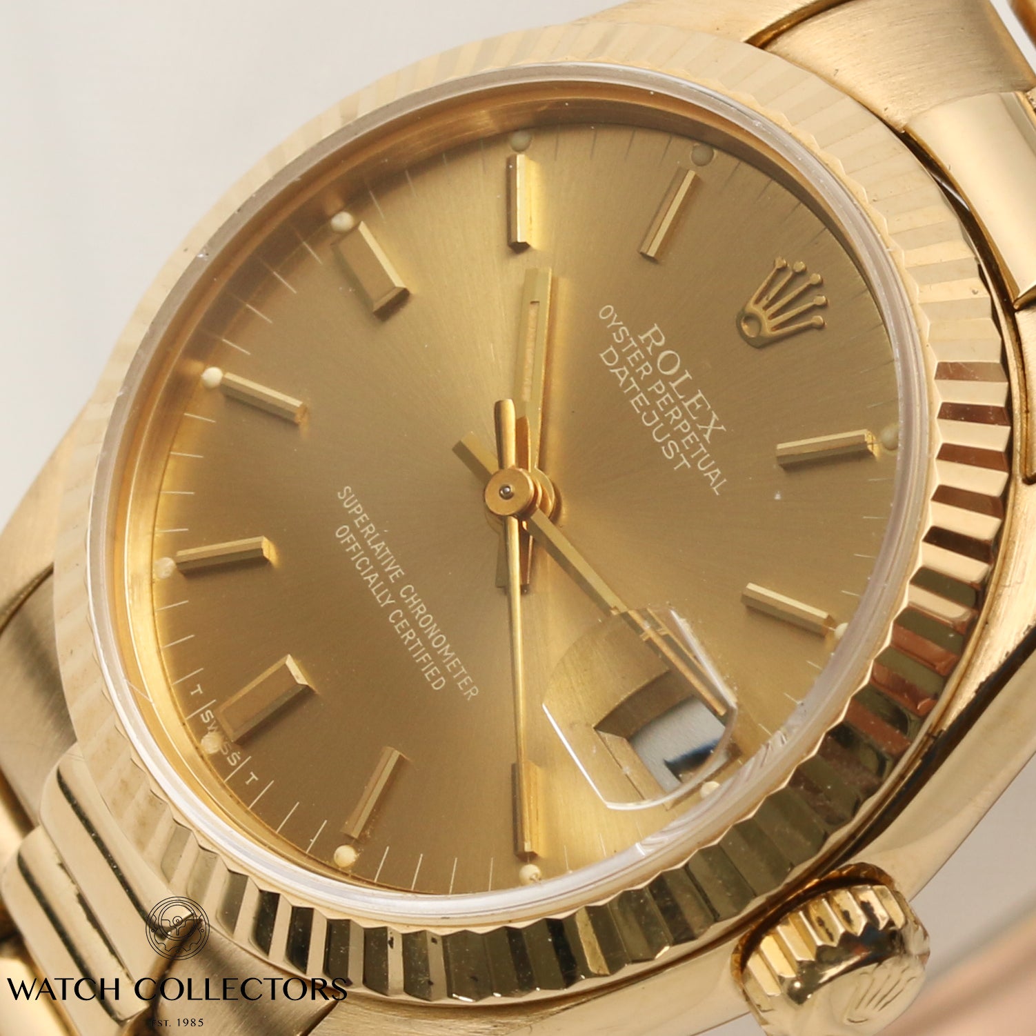 Rolex DateJust Midsize 68198 18K Yellow Gold Second Hand Watch Collectors 6