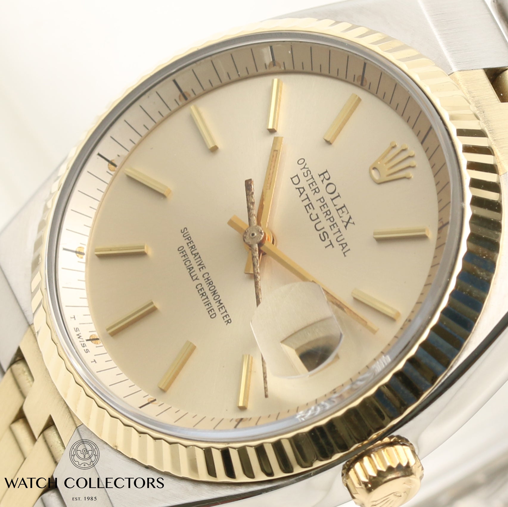 Rolex DateJust OysterQuartz Steel & Gold Second Hand Watch Collectors 4