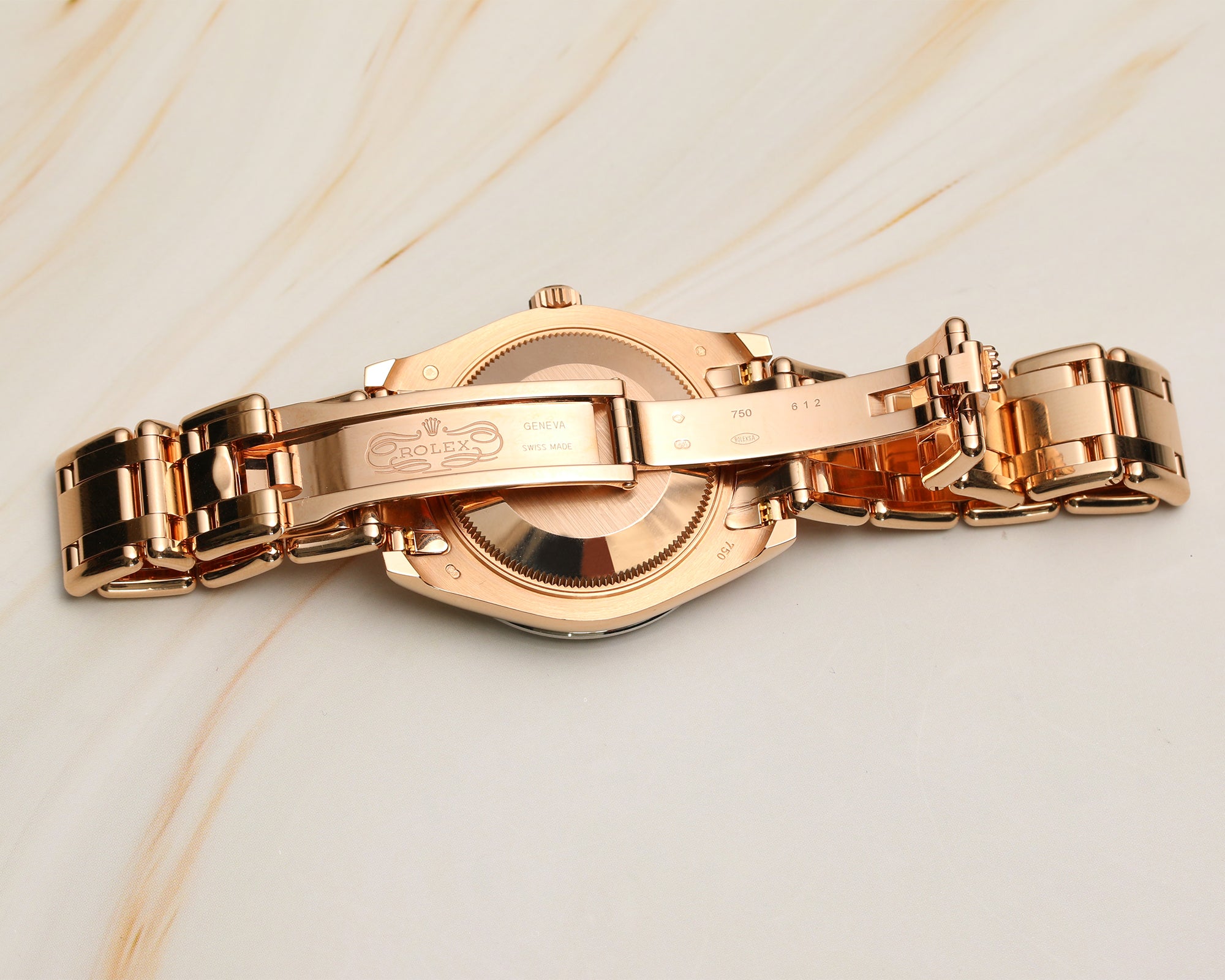 Rolex DateJust Pearlmaster 81285 18K Rose Diamond Bezel MOP Dial Second Hand Watch Collectors 6