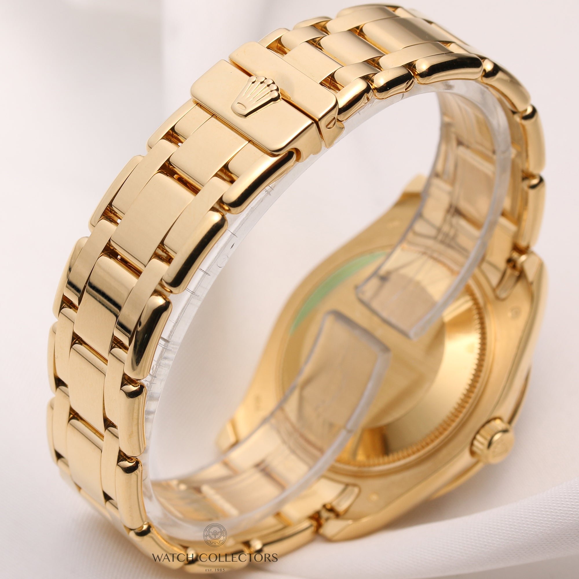 Rolex-DateJust-Pearlmaster-81318-Diamond-Bezel-MOP-Floral-Dial-18K-Yellow-Gold-Second-Hand-Watch-Collectors-5