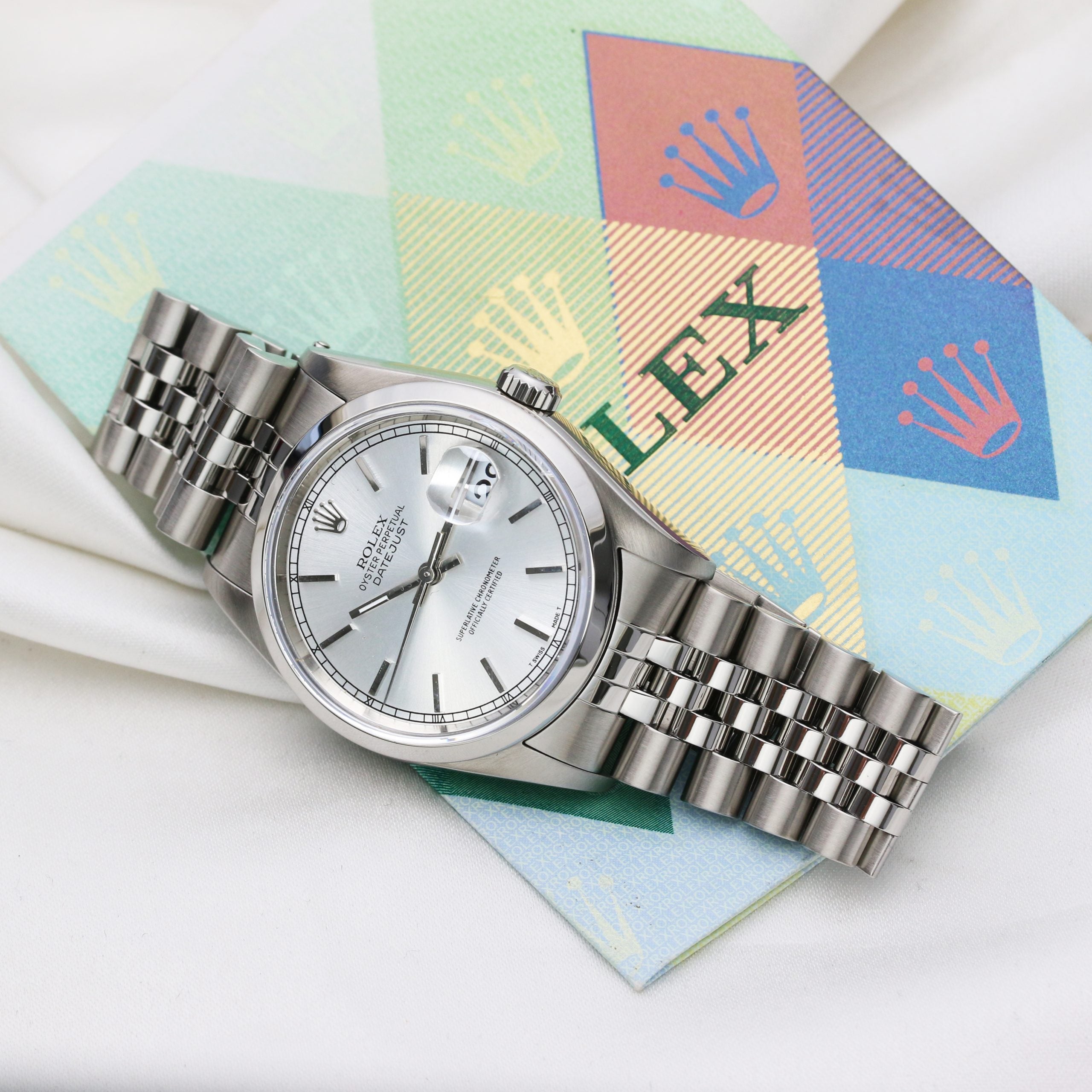 Rolex DateJust Stainless Steel Silver Dial Second Hand Watch Collectors 8