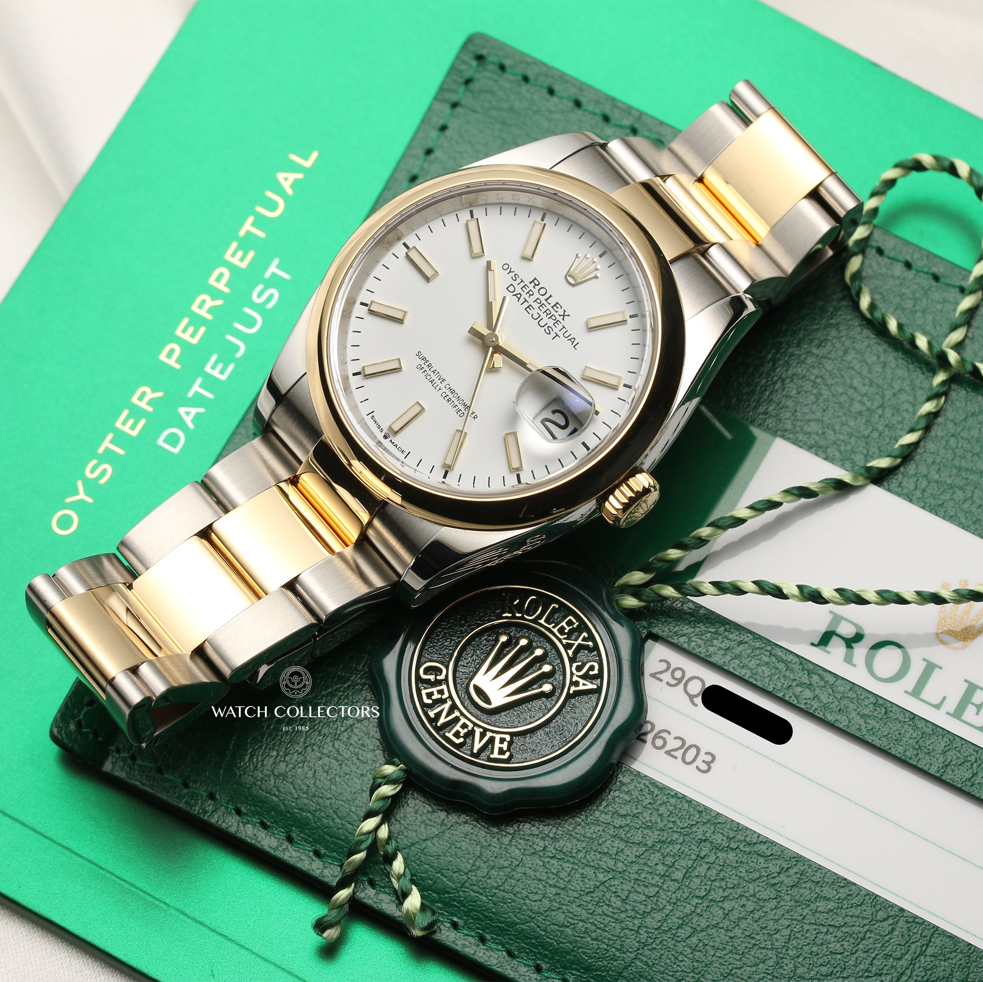 Rolex DateJust Steel & Gold Diamond Bezel Floral Second Hand Watch Collectors 10